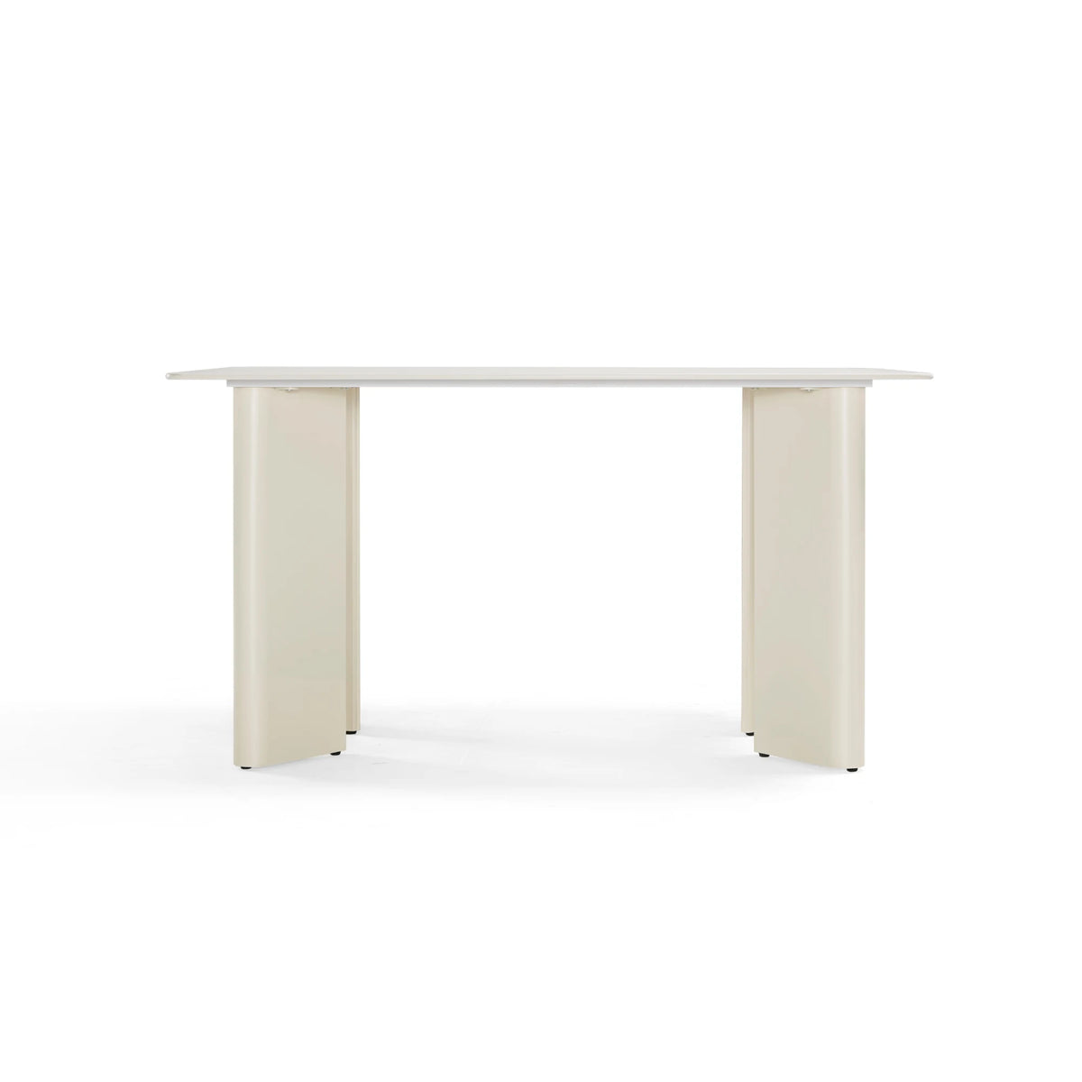 Linspire Tesseract Sintered Stone Top Dining Table, Creamy White