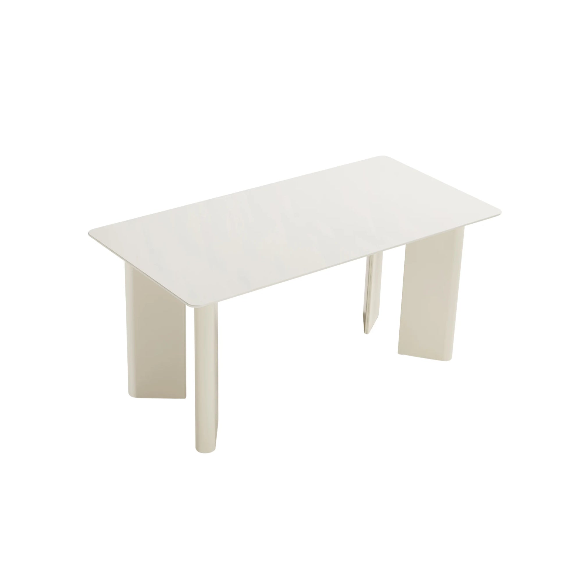 Linspire Tesseract Sintered Stone Top Dining Table, Creamy White