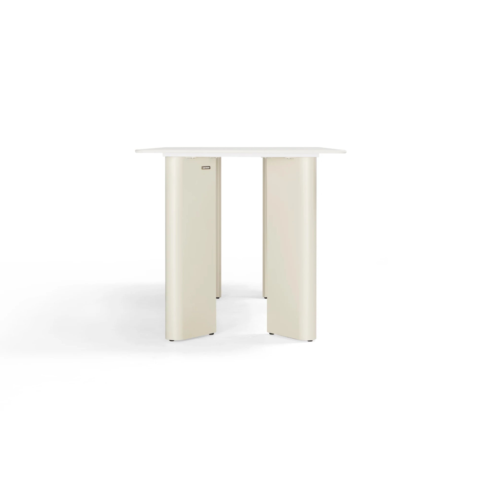 Linspire Tesseract Sintered Stone Top Dining Table, Creamy White