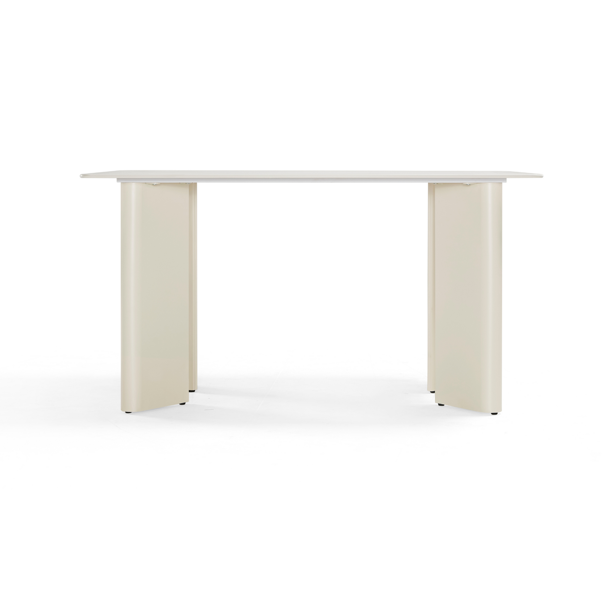 Linspire Tesseract Sintered Stone Top Dining Table, Creamy White