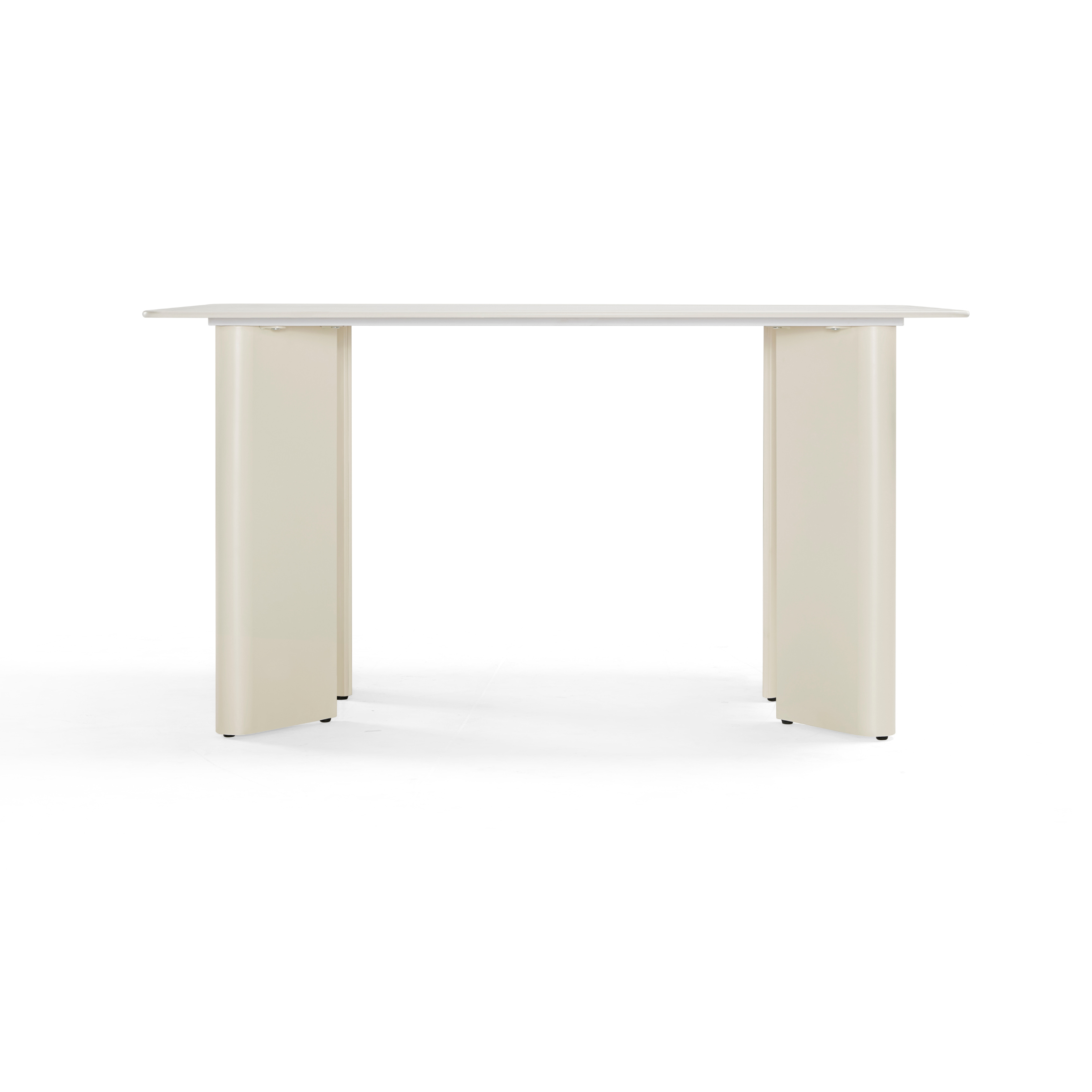 Linspire Tesseract Sintered Stone Top Dining Table, Creamy White