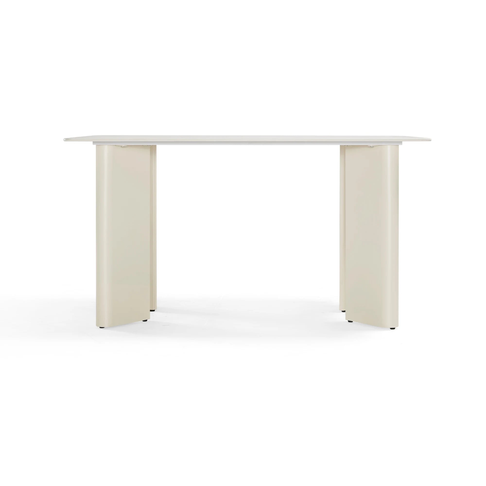 Linspire Tesseract Sintered Stone Top Dining Table, Creamy White