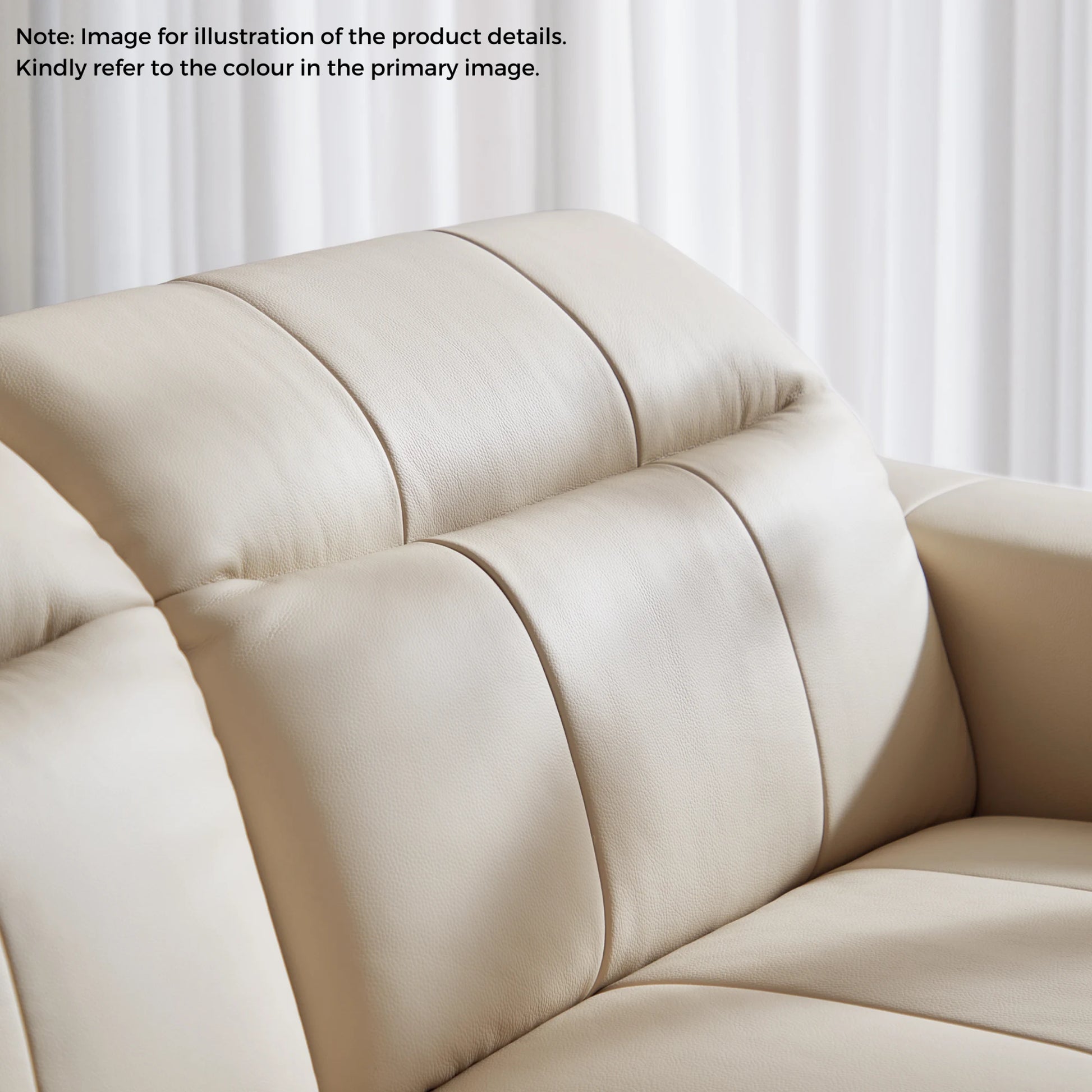 Linspire Crest Leather 3.5-Seater Sofa, Grey