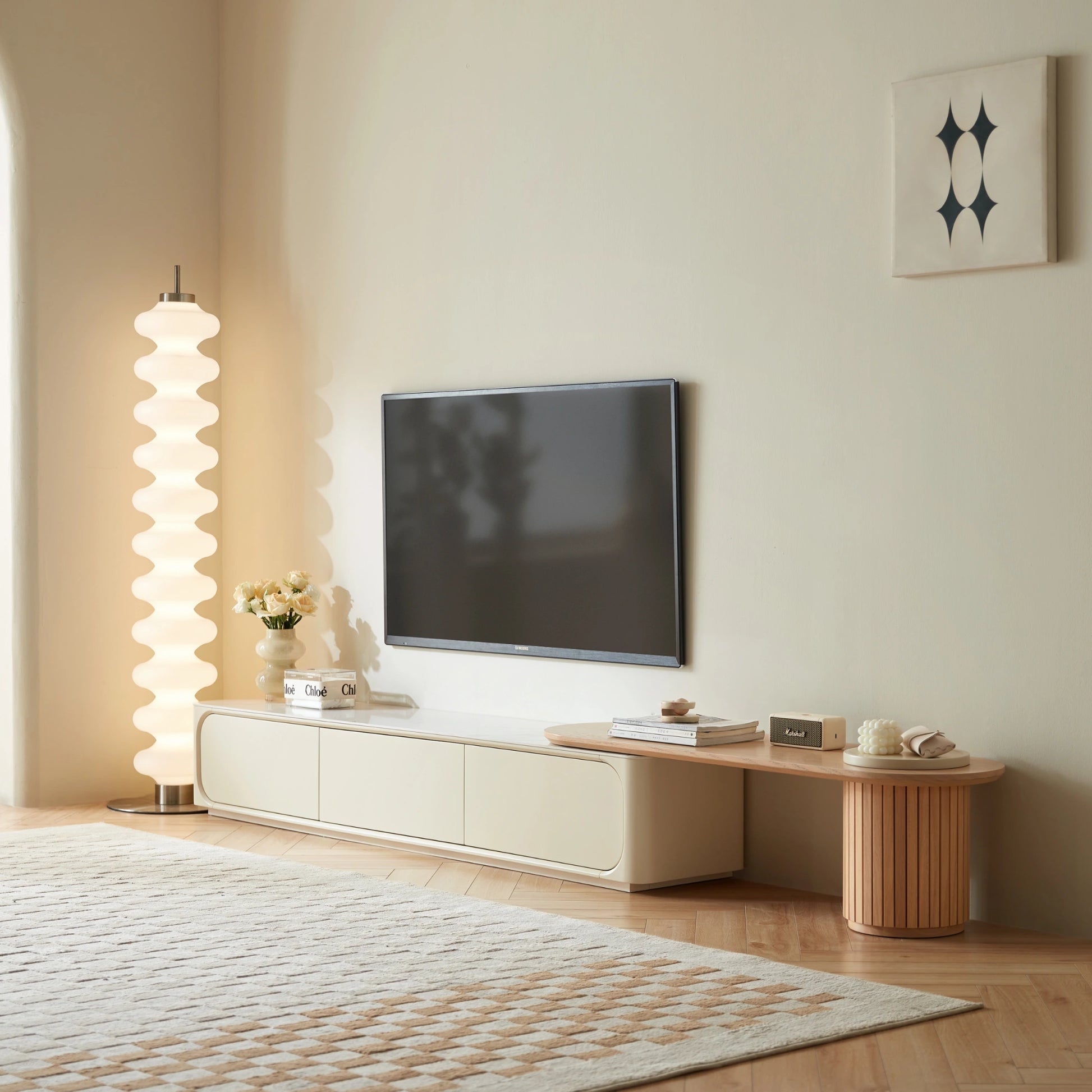 Linspire Glimmer Adjustable Sintered Stone Table Top Entertainment Unit