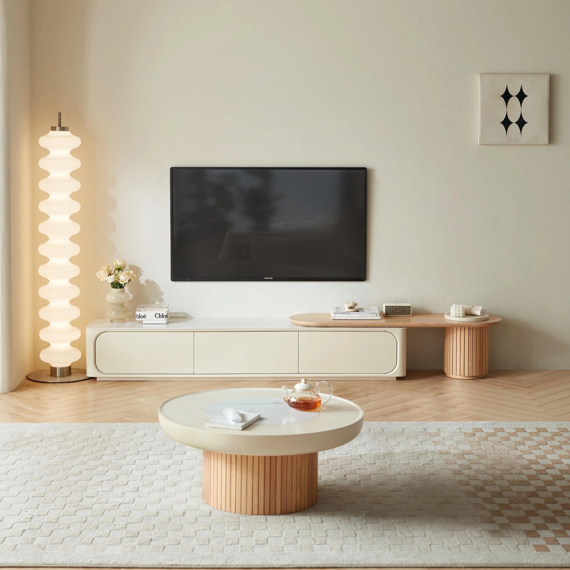 Linspire Glimmer Adjustable Sintered Stone Table Top Entertainment Unit