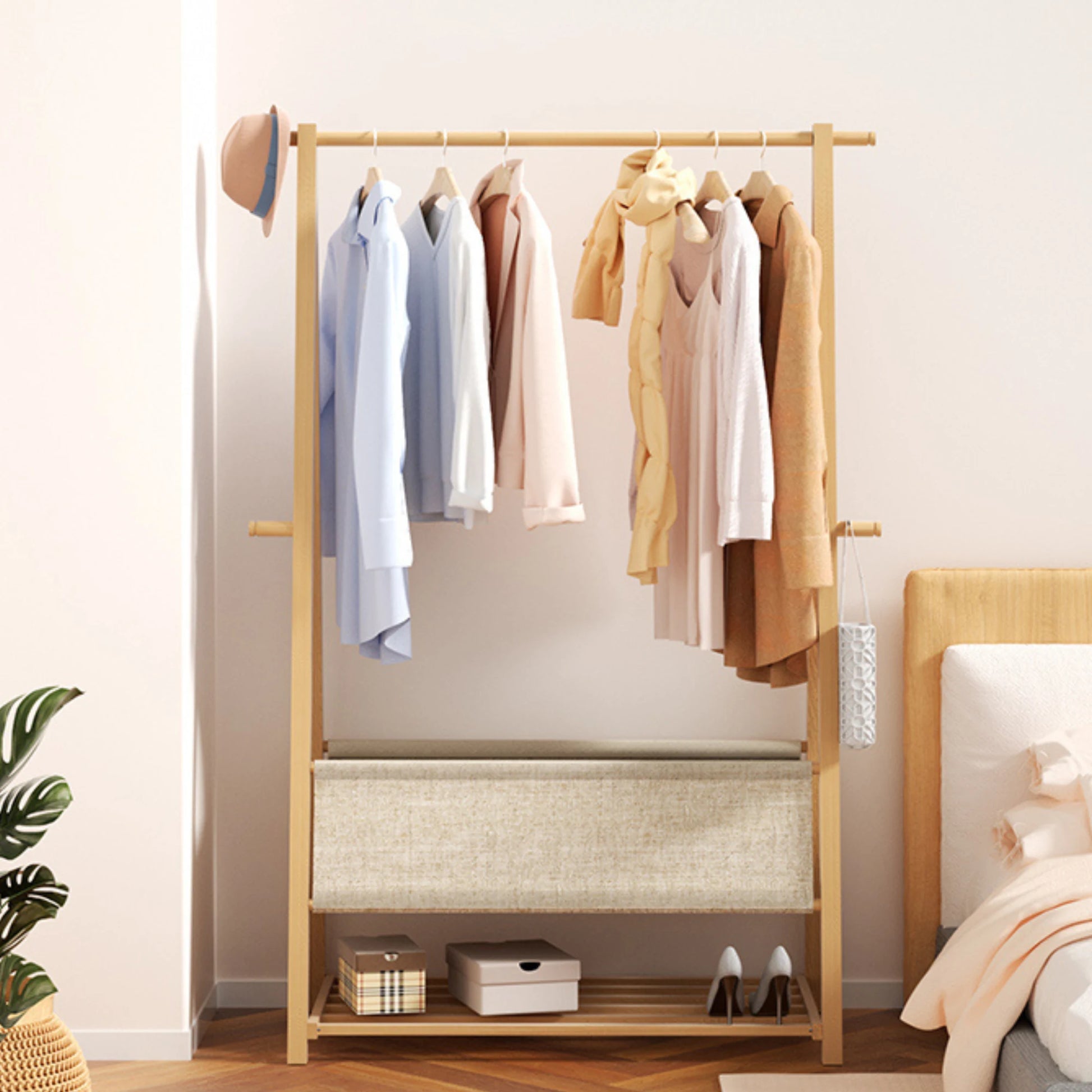 Linspire Grove Foldable Bamboo Clothes Rack, Medium