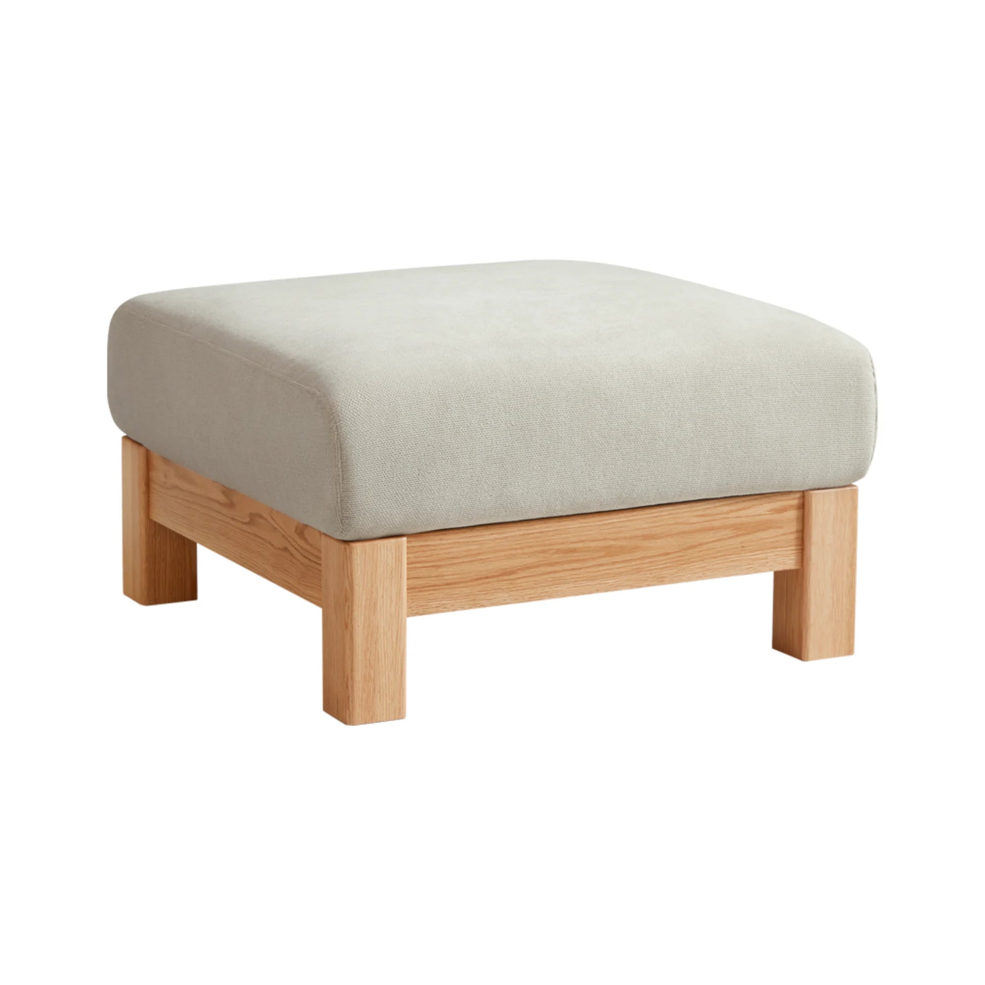 Linspire Mellow Solid Wood Ottoman, Natural Wood