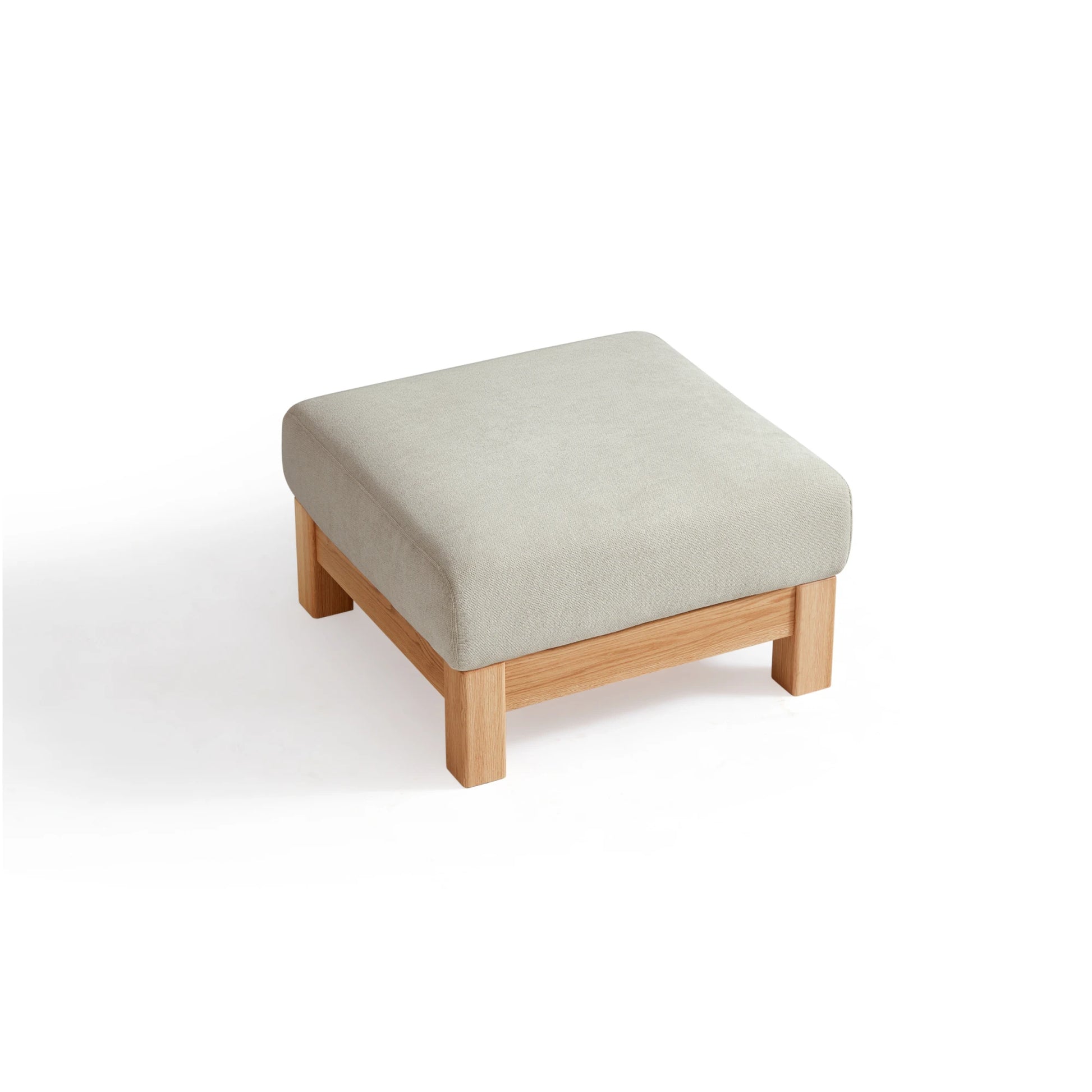 Linspire Mellow Solid Wood Ottoman, Natural Wood