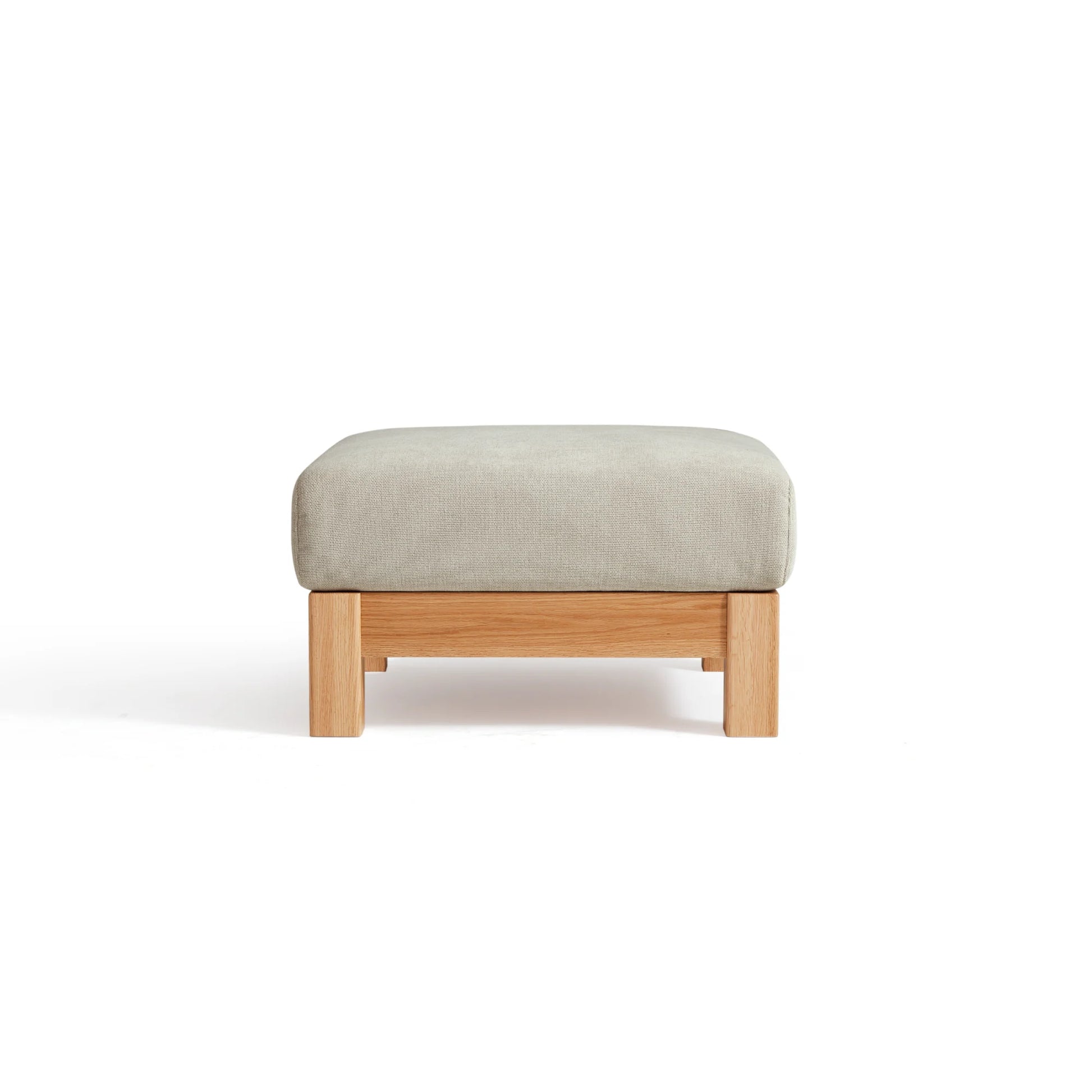 Linspire Mellow Solid Wood Ottoman, Natural Wood