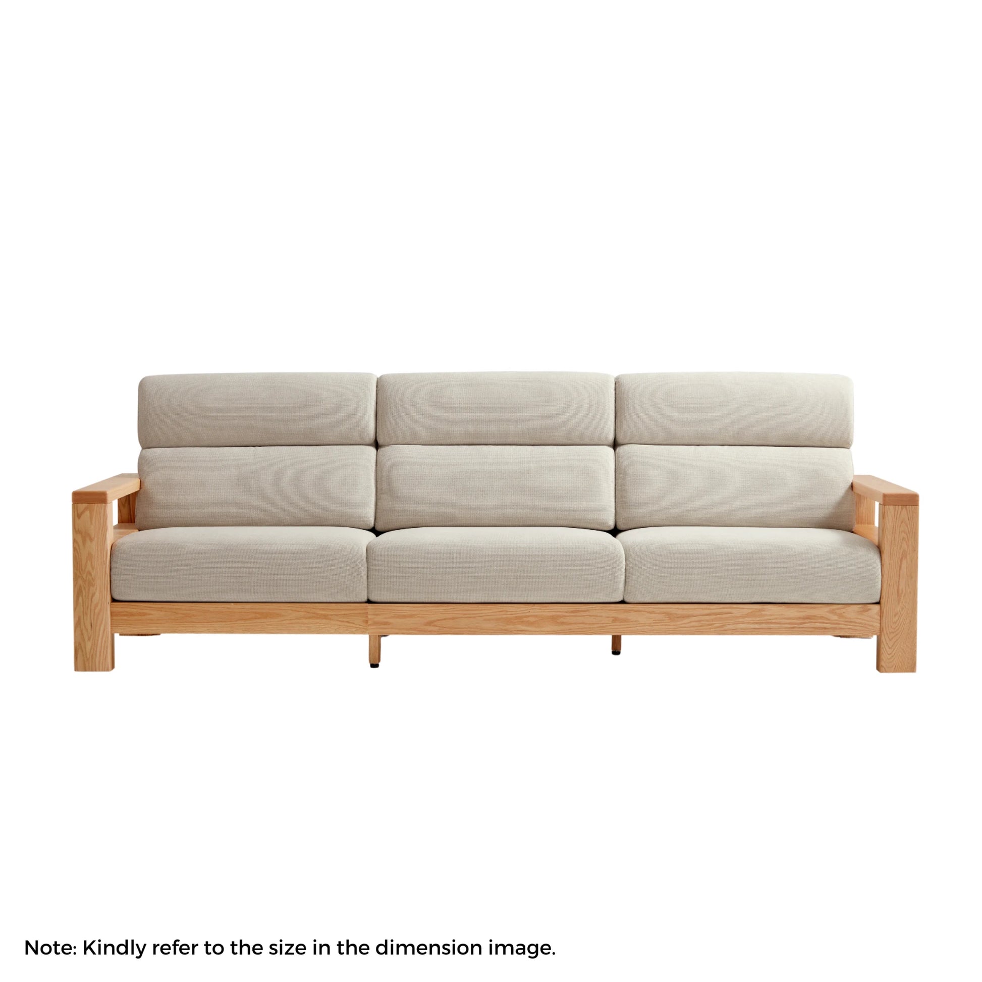 Linspire Mellow Solid Wood 3.5-Seater Sofa, White & Natural Wood
