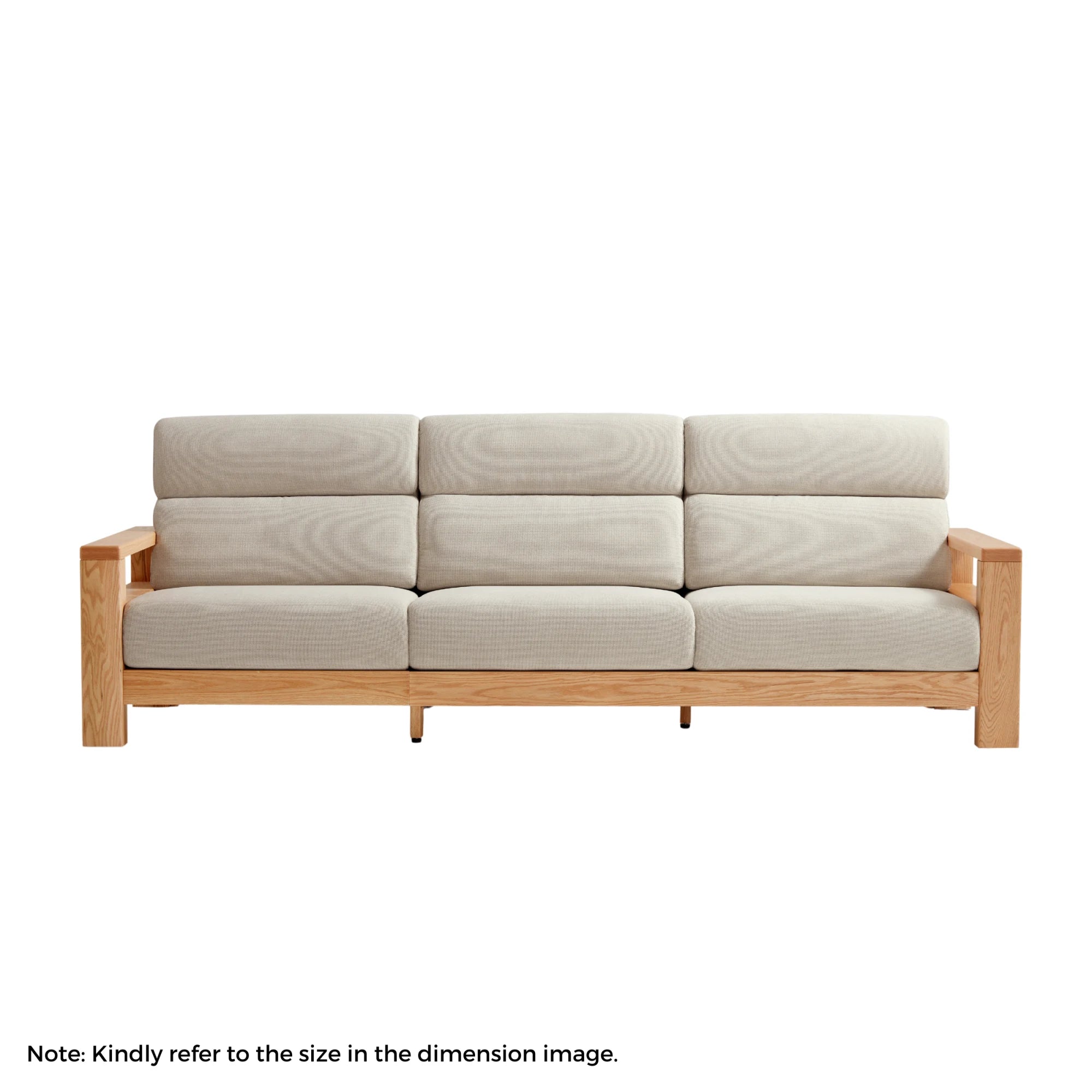 Linspire Mellow Solid Wood 3.5-Seater Sofa, White & Natural Wood