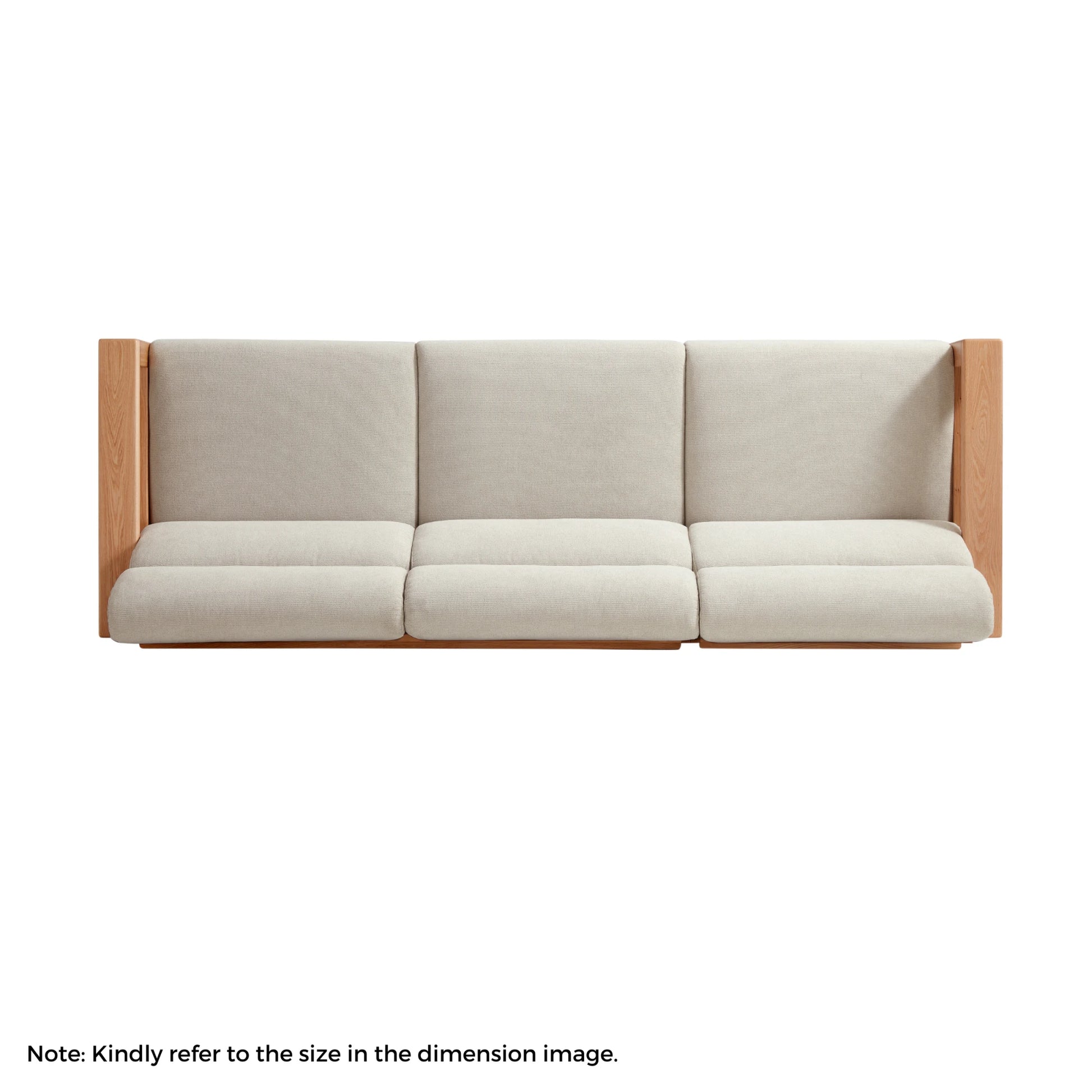 Linspire Mellow Solid Wood 3.5-Seater Sofa, White & Natural Wood