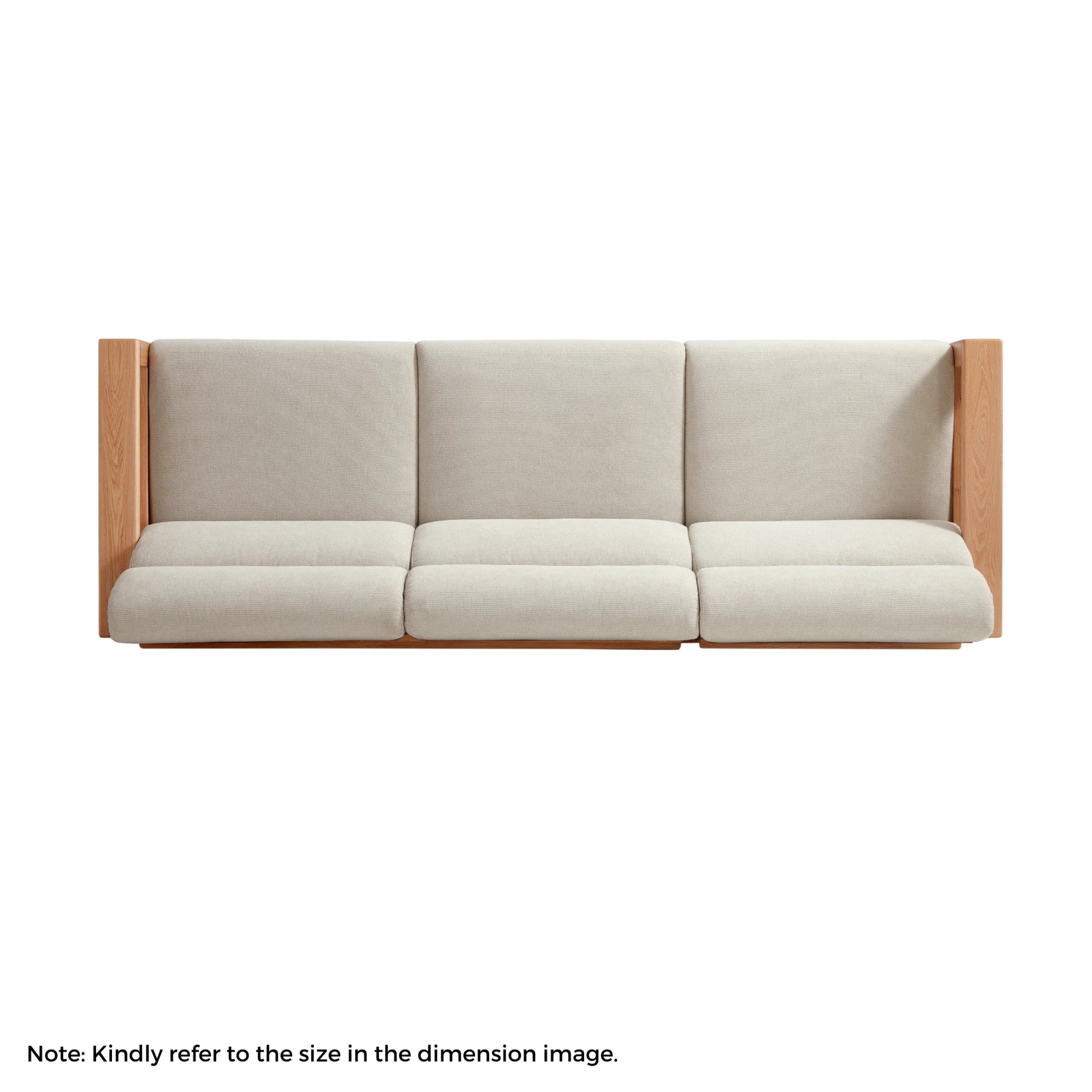 Linspire Mellow Solid Wood 3.5-Seater Sofa, White & Natural Wood