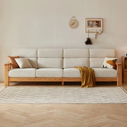 Linspire Mellow Solid Wood 4-Seater Sofa, White