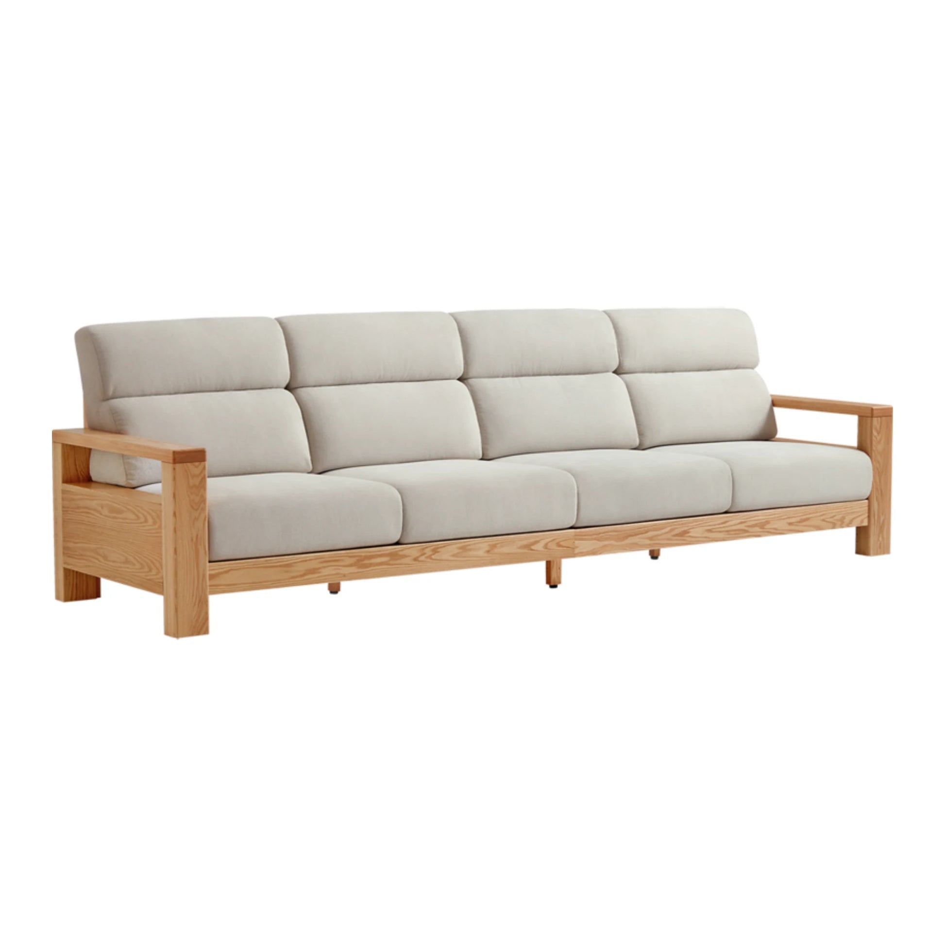 Linspire Mellow Solid Wood 4-Seater Sofa, White