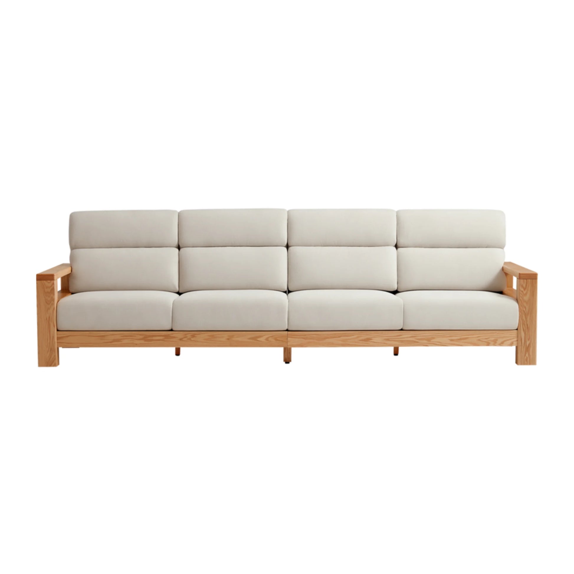 Linspire Mellow Solid Wood 4-Seater Sofa, White