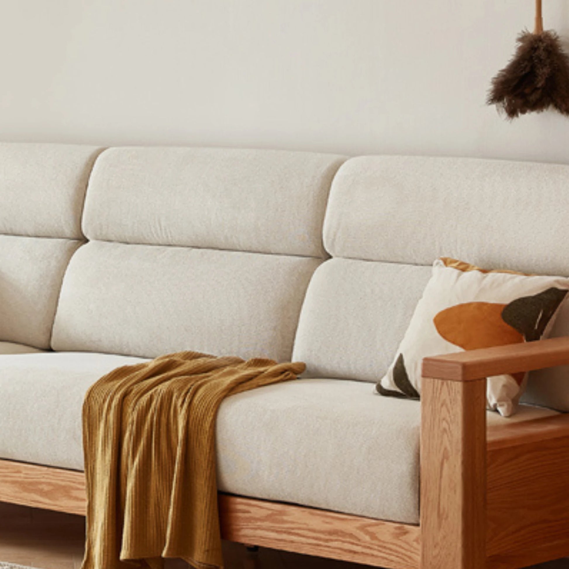 Linspire Mellow Solid Wood 4-Seater Sofa, White