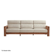 Linspire Mellow Solid Wood 3.5-Seater Sofa, White & Dark Wood