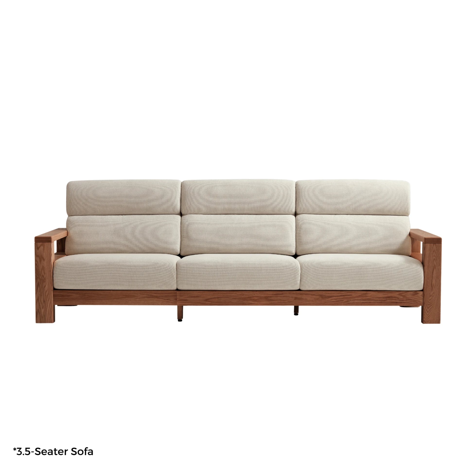 Linspire Mellow Solid Wood 3.5-Seater Sofa, White & Dark Wood