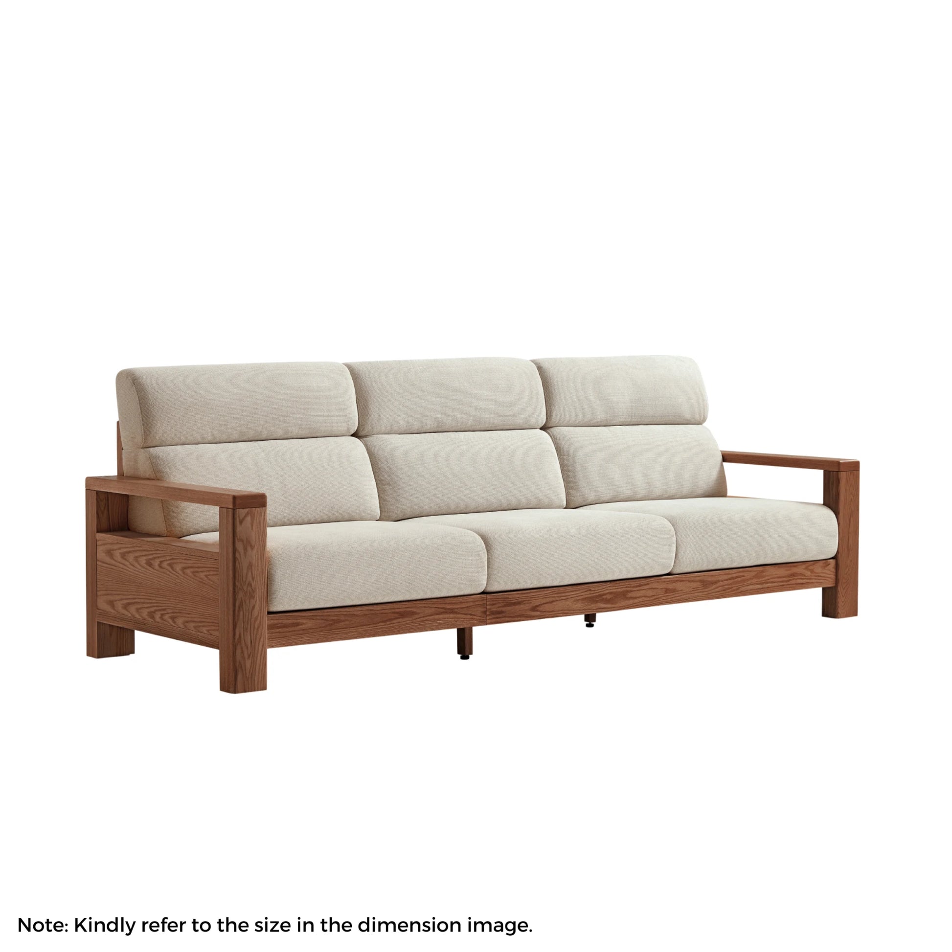 Linspire Mellow Solid Wood 3.5-Seater Sofa, White & Dark Wood