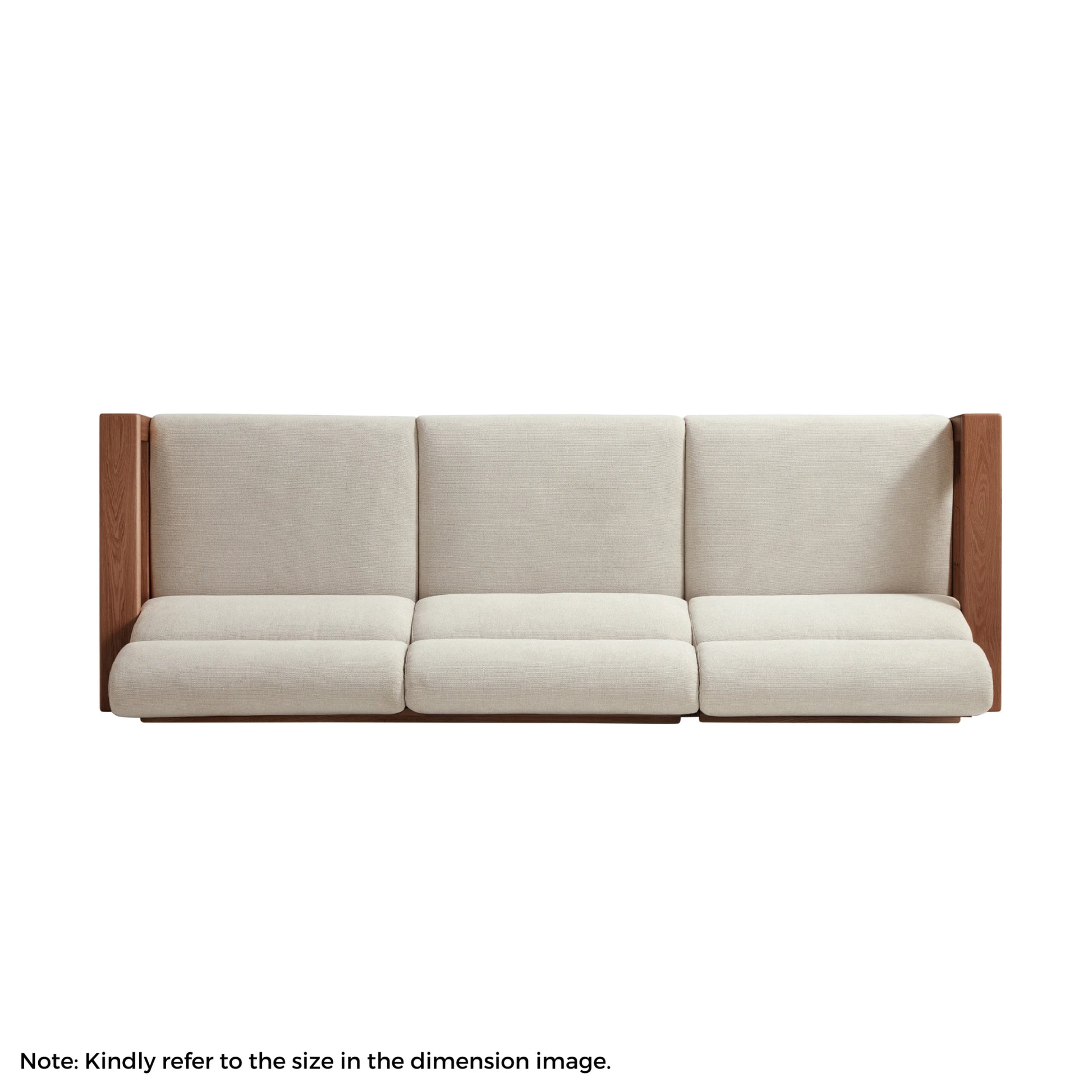 Linspire Mellow Solid Wood 3.5-Seater Sofa, White & Dark Wood