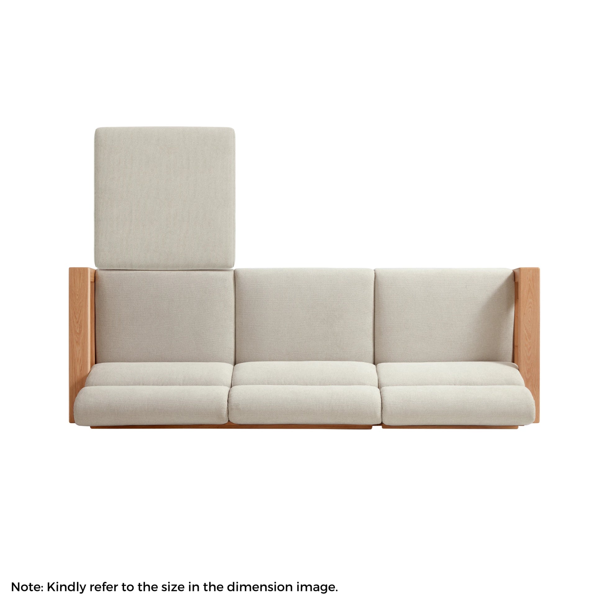 Linspire Mellow Solid Wood 3.5-Seater Sofa with Ottoman, White