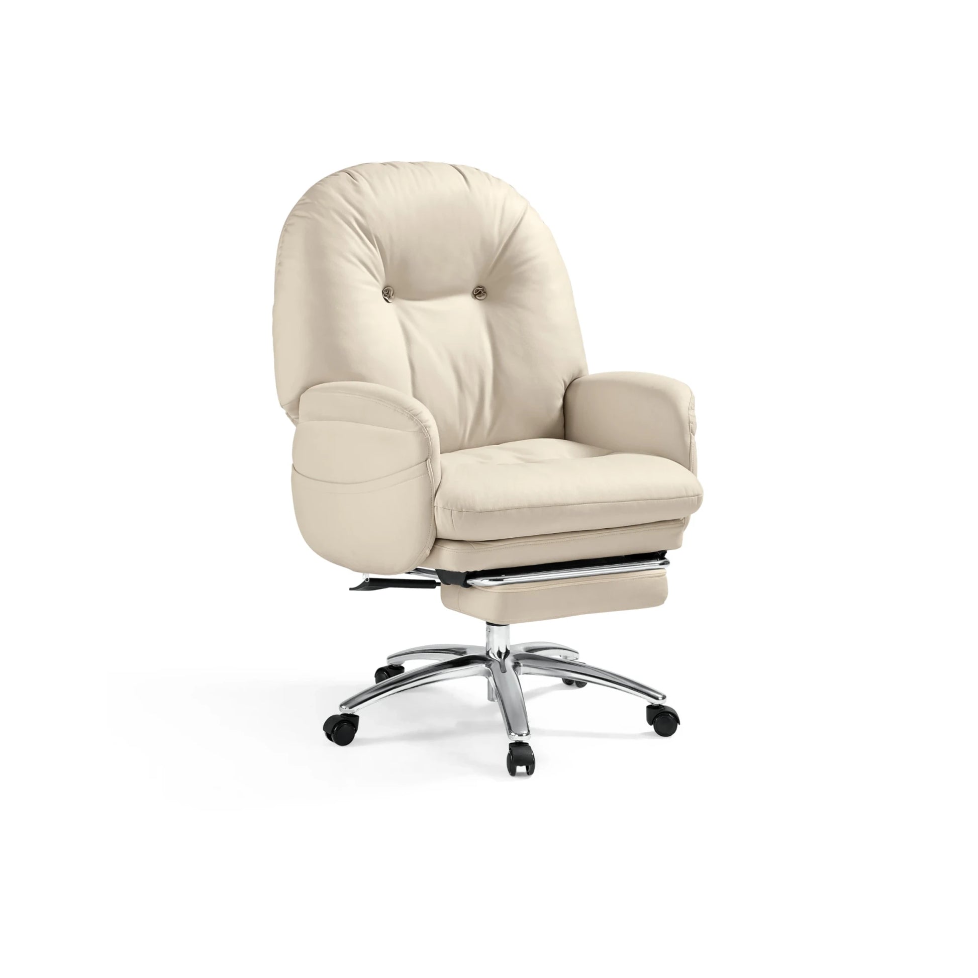 Linspire Nectar Leathaire Office Chair, Off-White