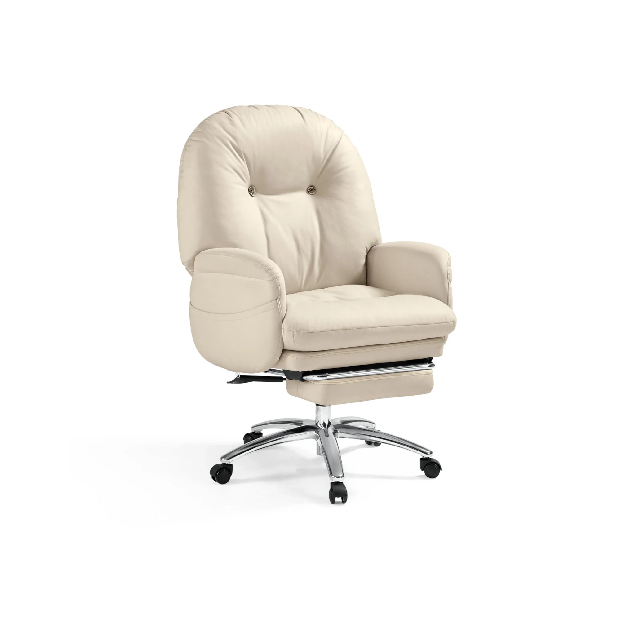 Linspire Nectar Leathaire Office Chair, Off-White