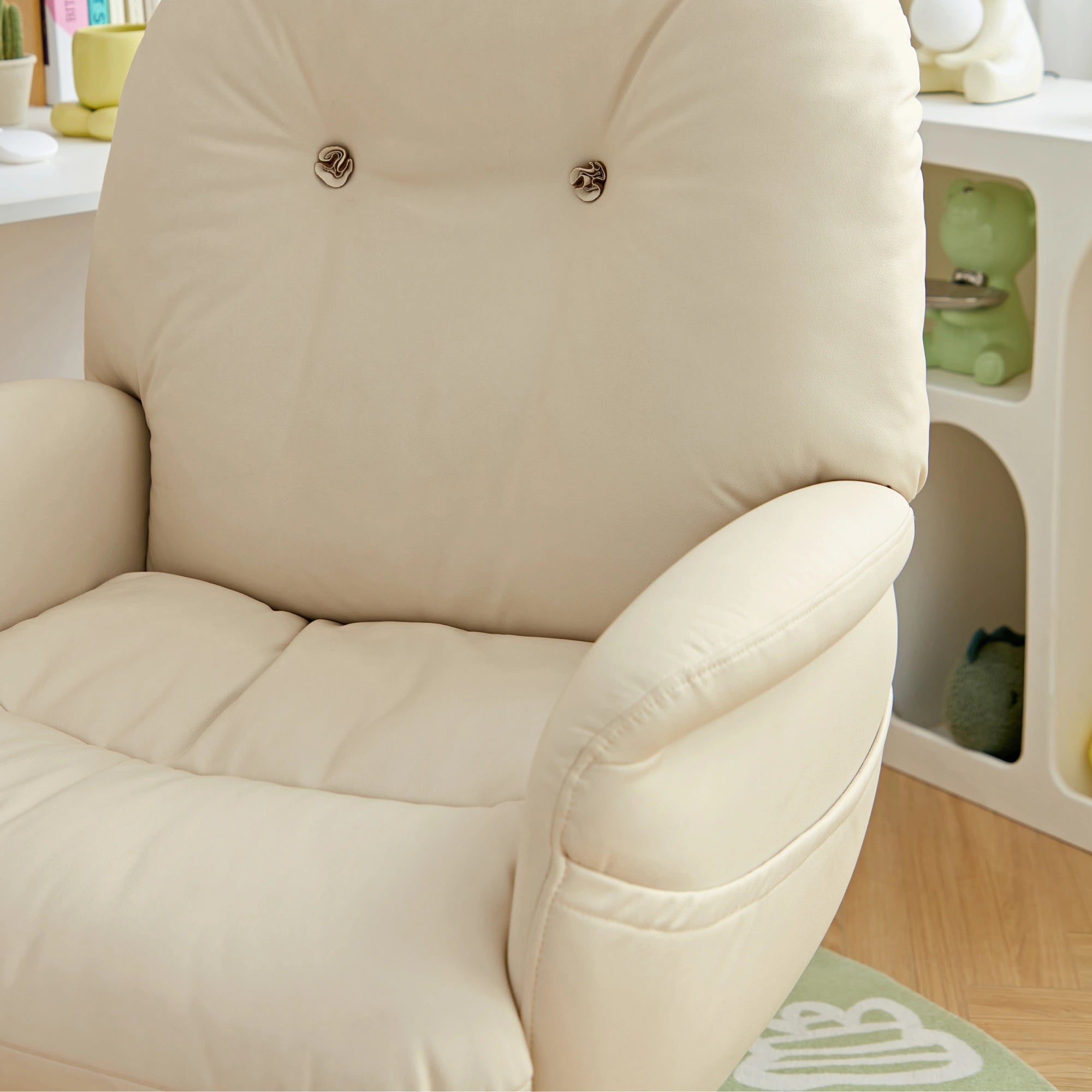 Linspire Nectar Leathaire Office Chair, Off-White