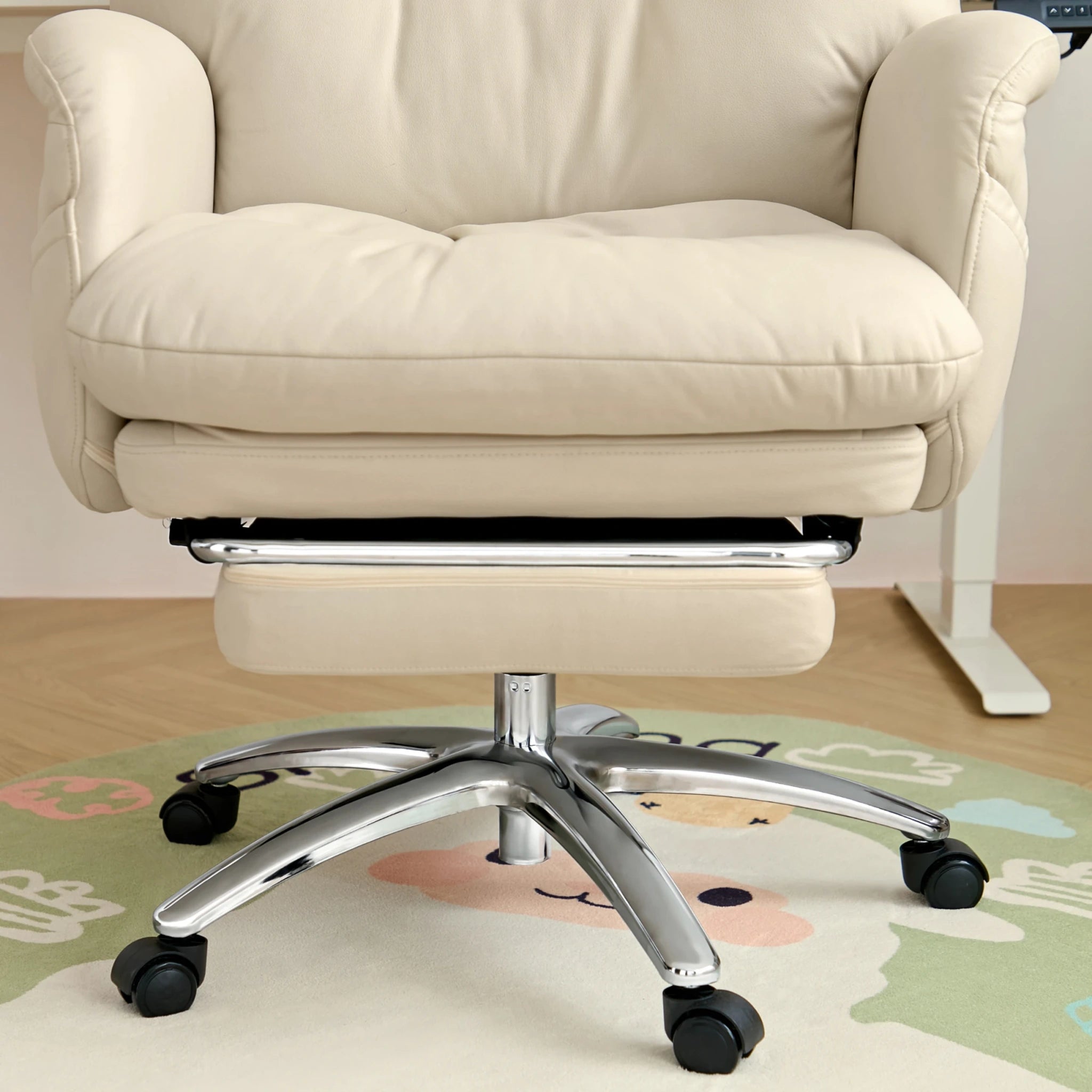 Linspire Nectar Leathaire Office Chair, Off-White
