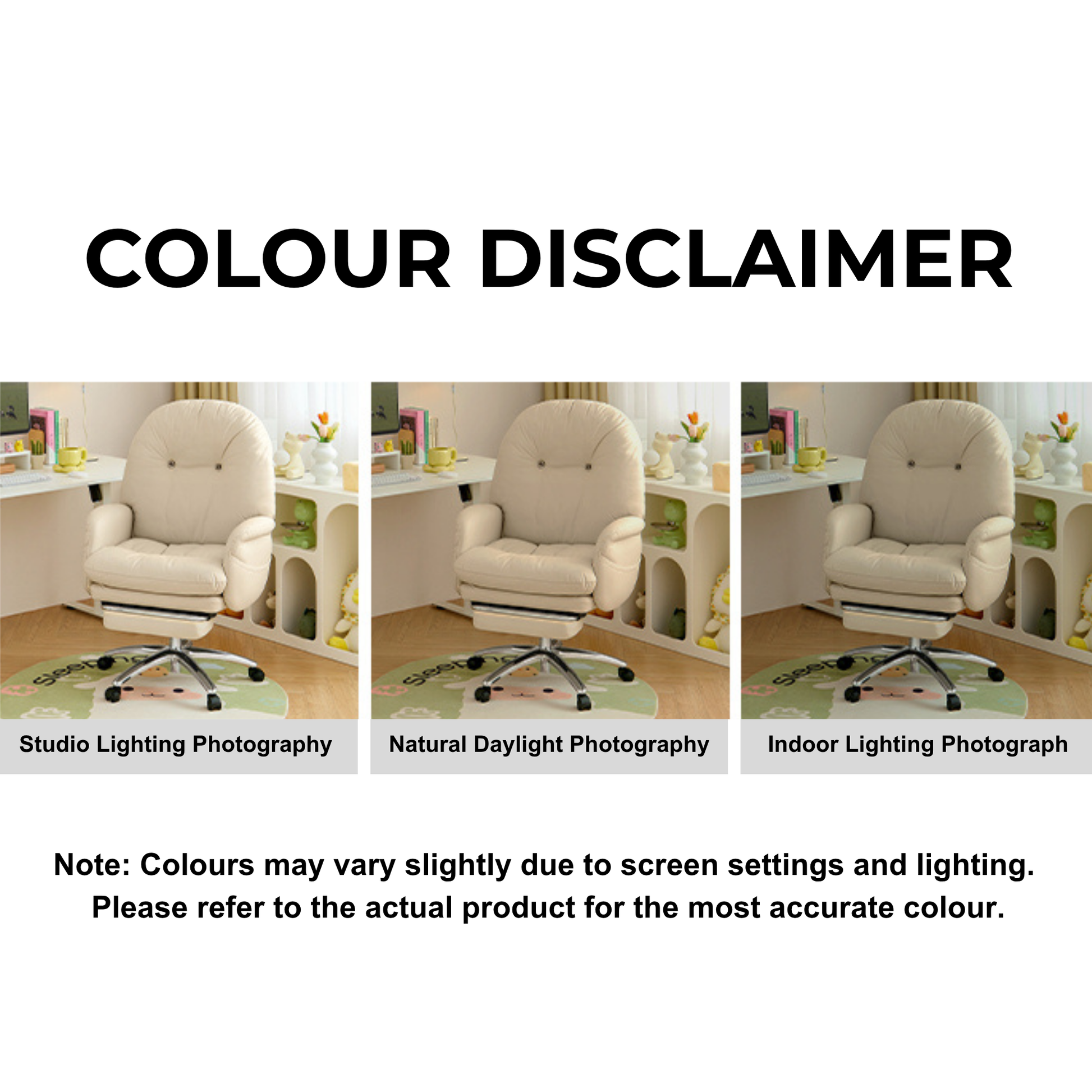 Linspire Nectar Leathaire Office Chair, Off-White