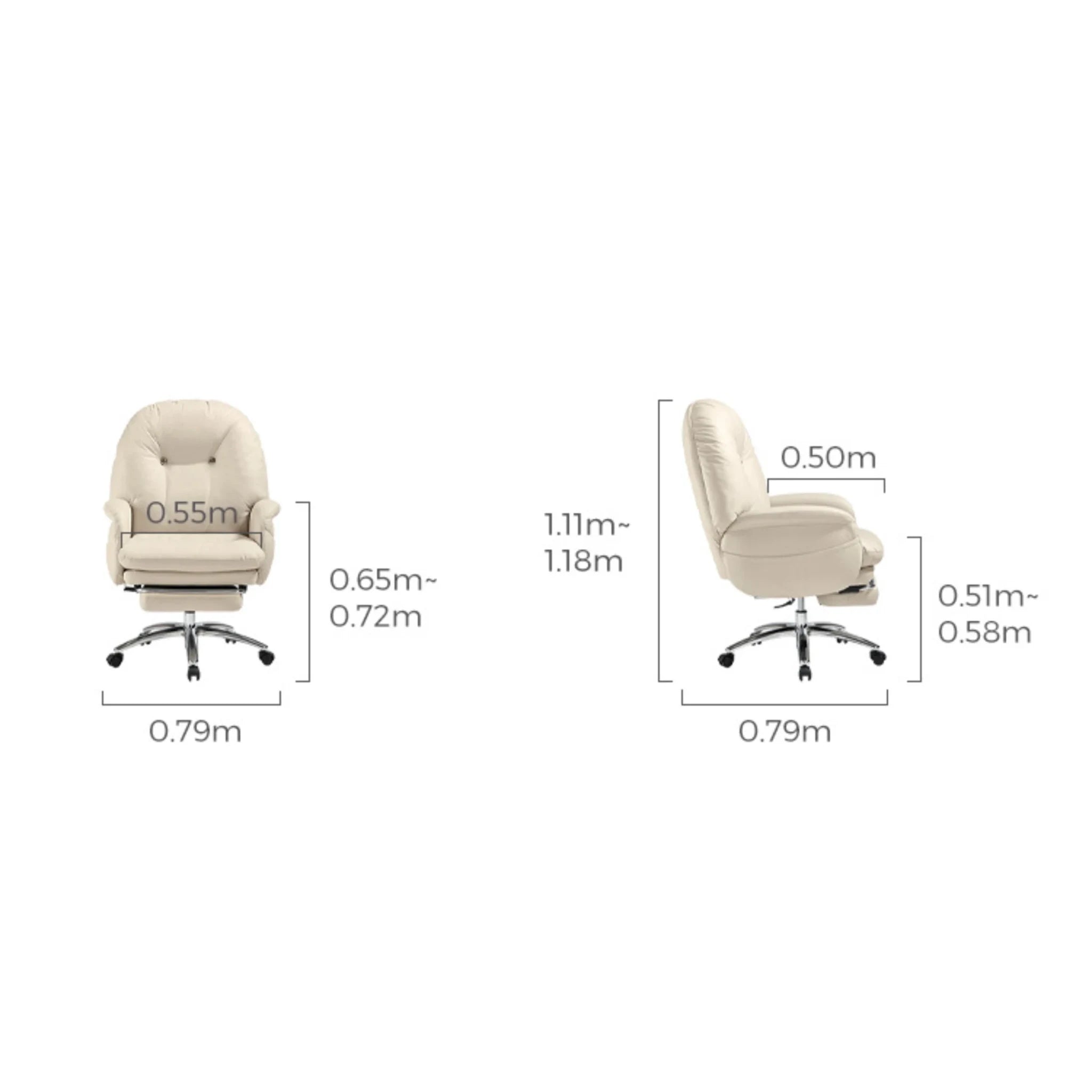 Linspire Nectar Leathaire Office Chair, Off-White