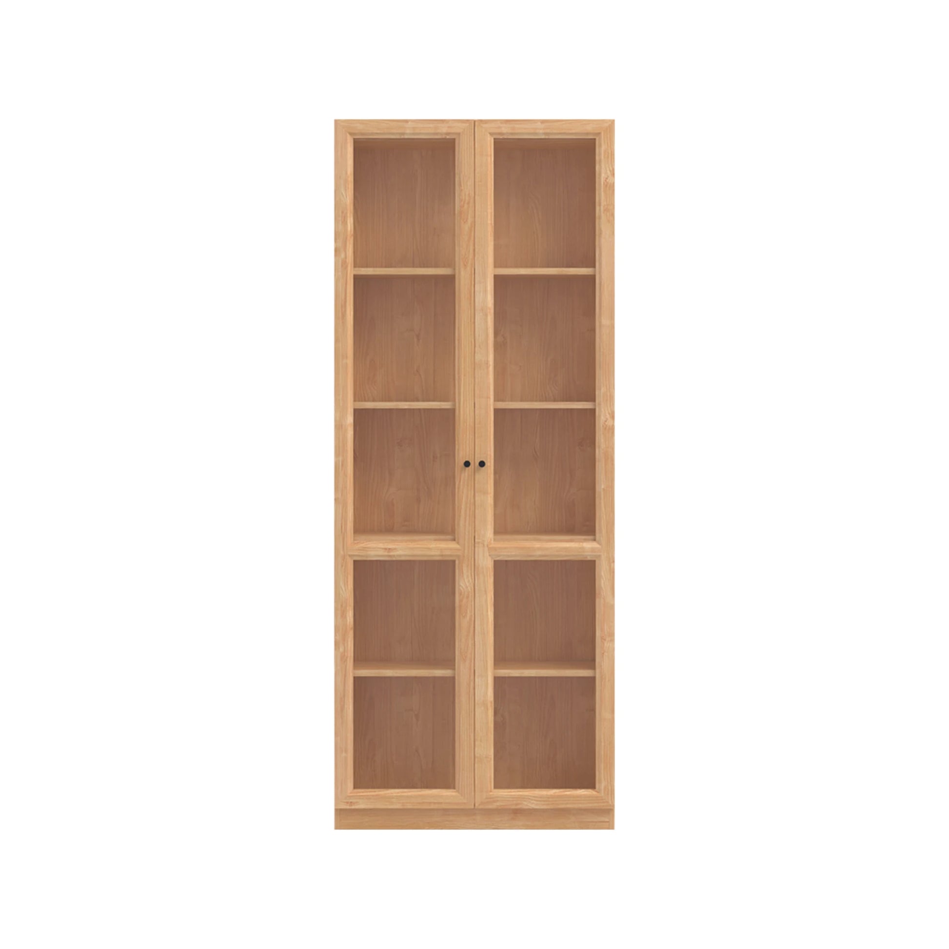 Linspire Prism 2 Plastic Door Bookcase, Natural Wood