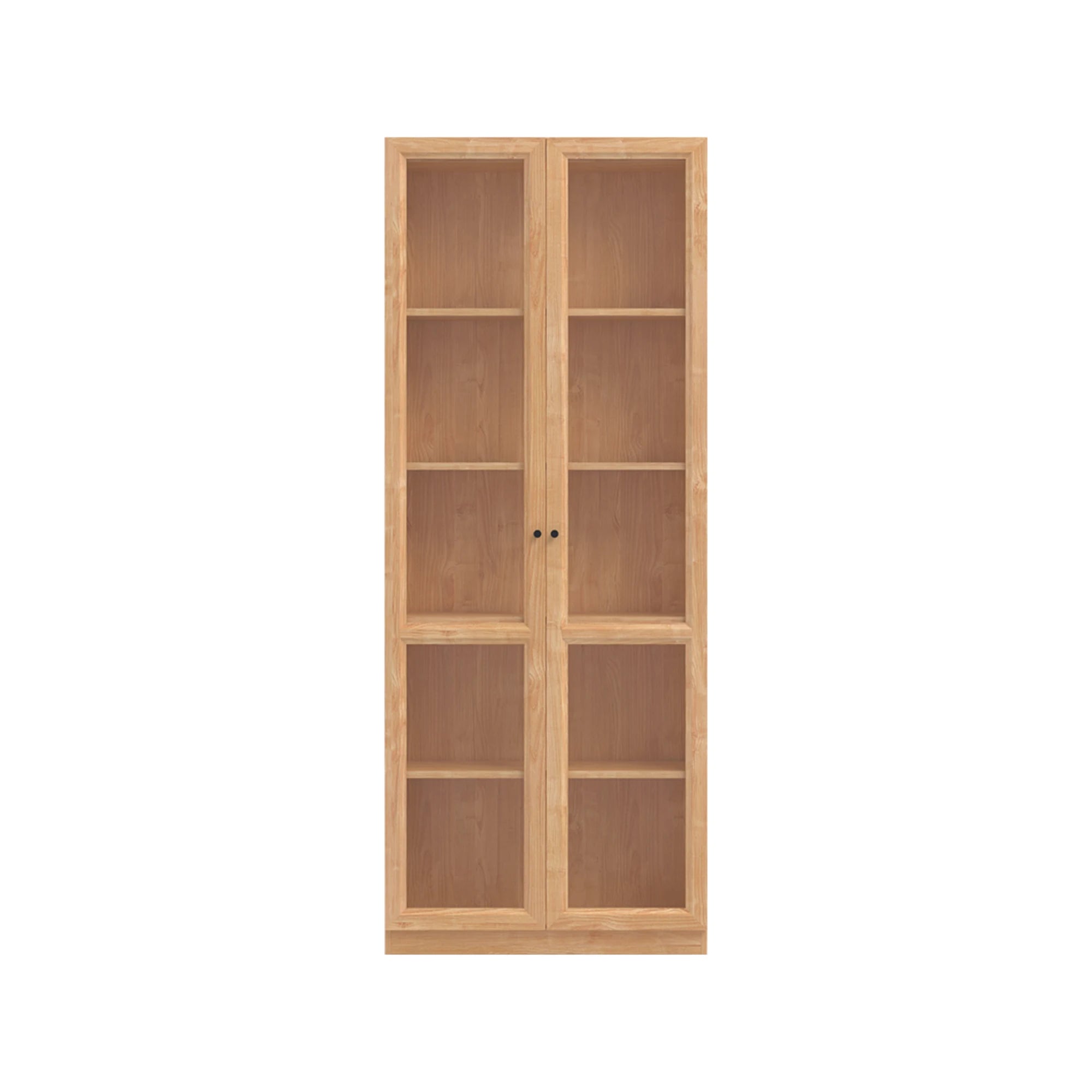 Linspire Prism 2 Plastic Door Bookcase, Natural Wood