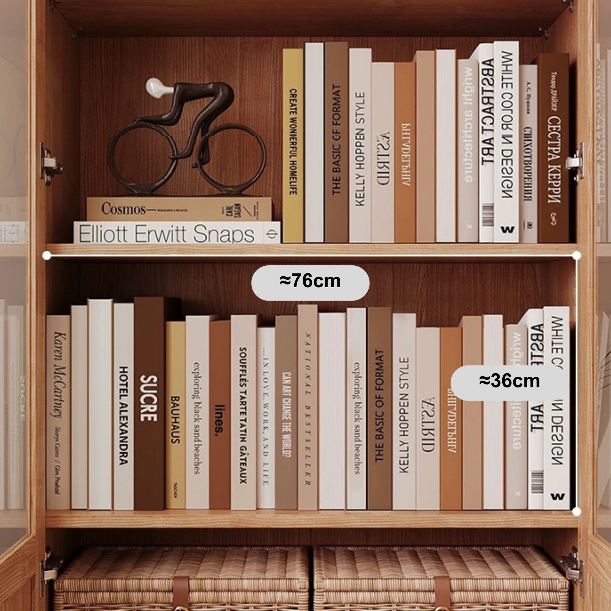 Linspire Prism 2 Plastic Door Bookcase, Natural Wood