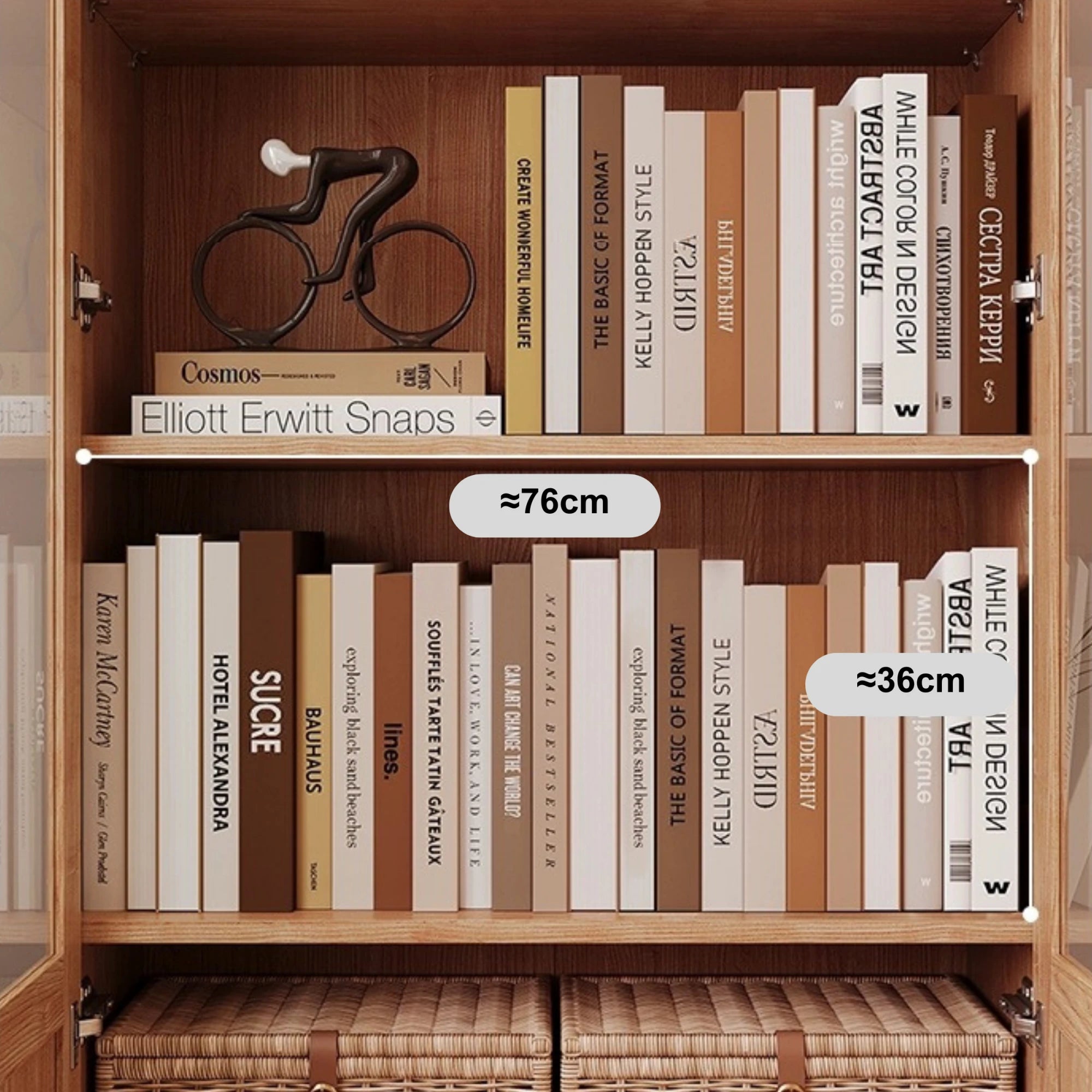 Linspire Prism 2 Plastic Door Bookcase, Natural Wood