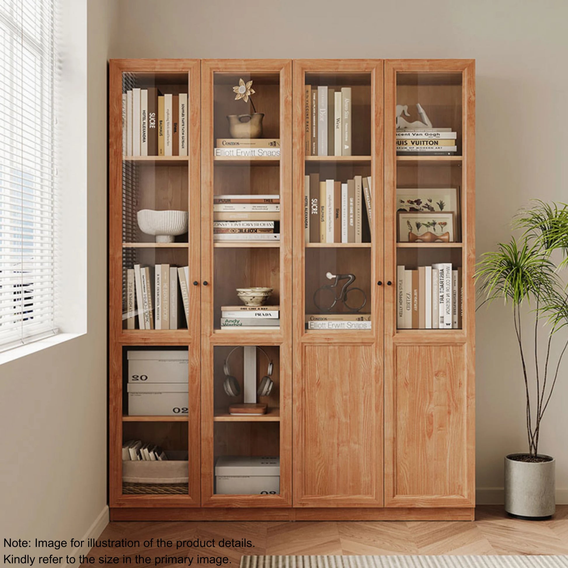 Linspire Prism 2 Plastic Door Bookcase, Natural Wood