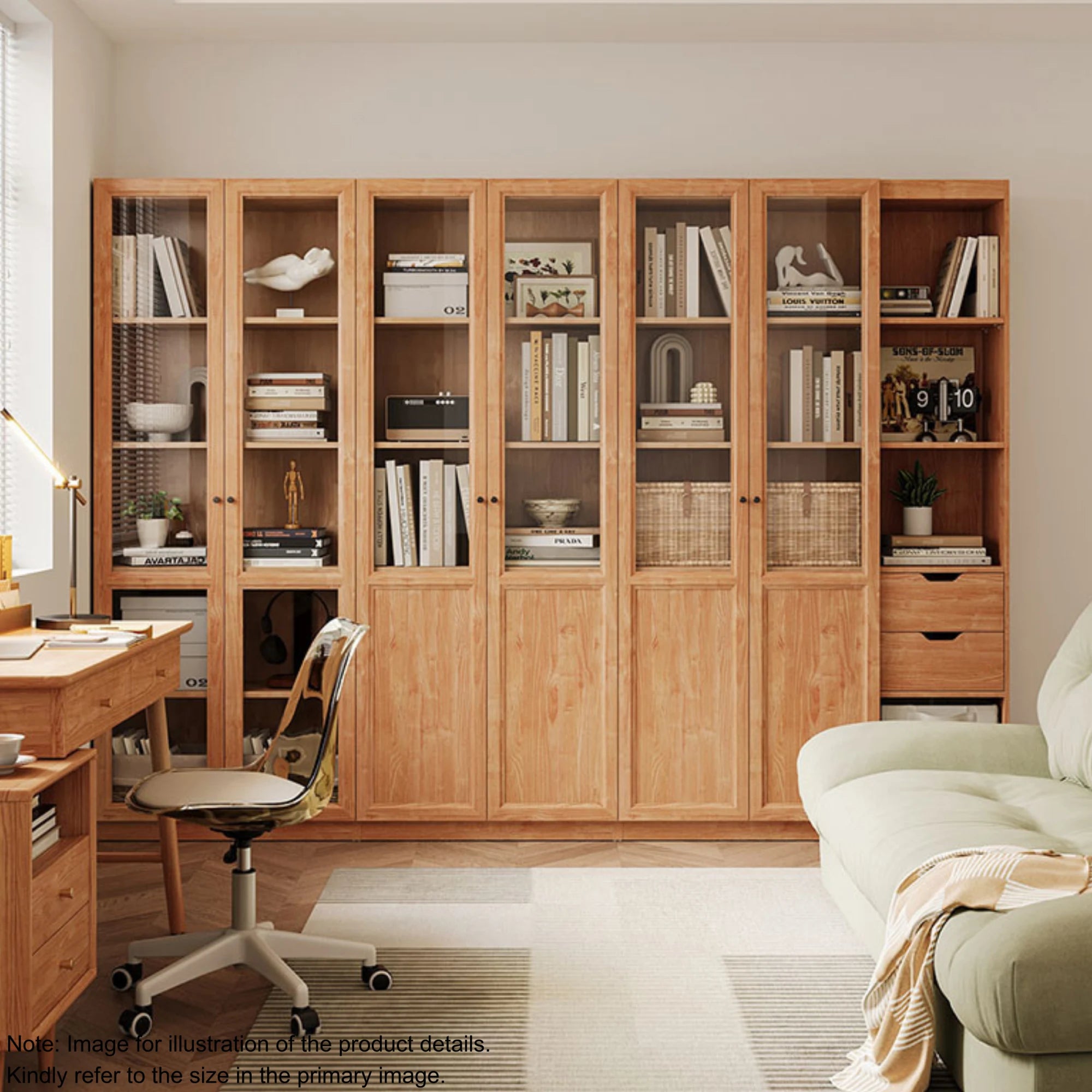 Linspire Prism 2 Plastic Door Bookcase, Natural Wood