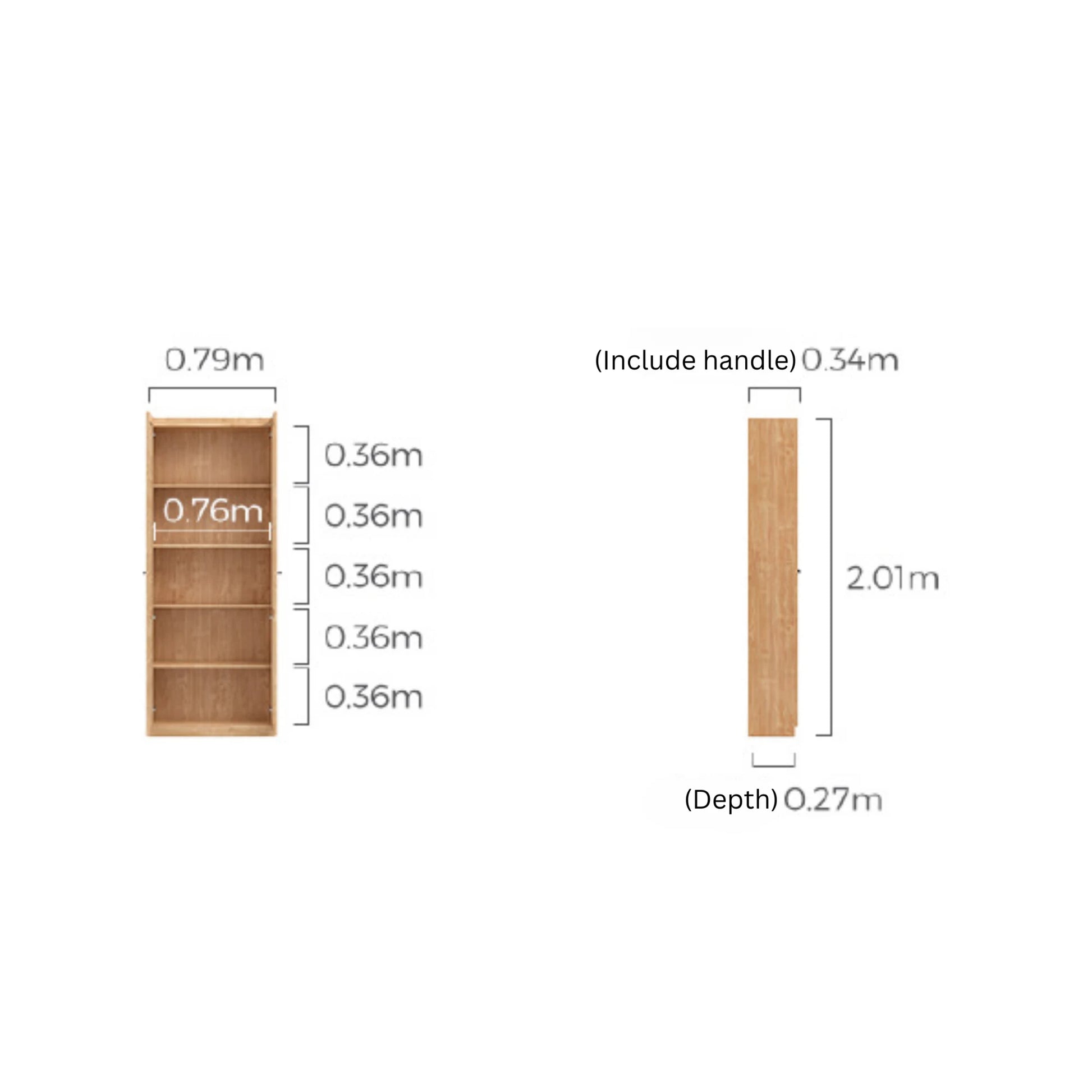 Linspire Prism 2 Plastic Door Bookcase, Natural Wood