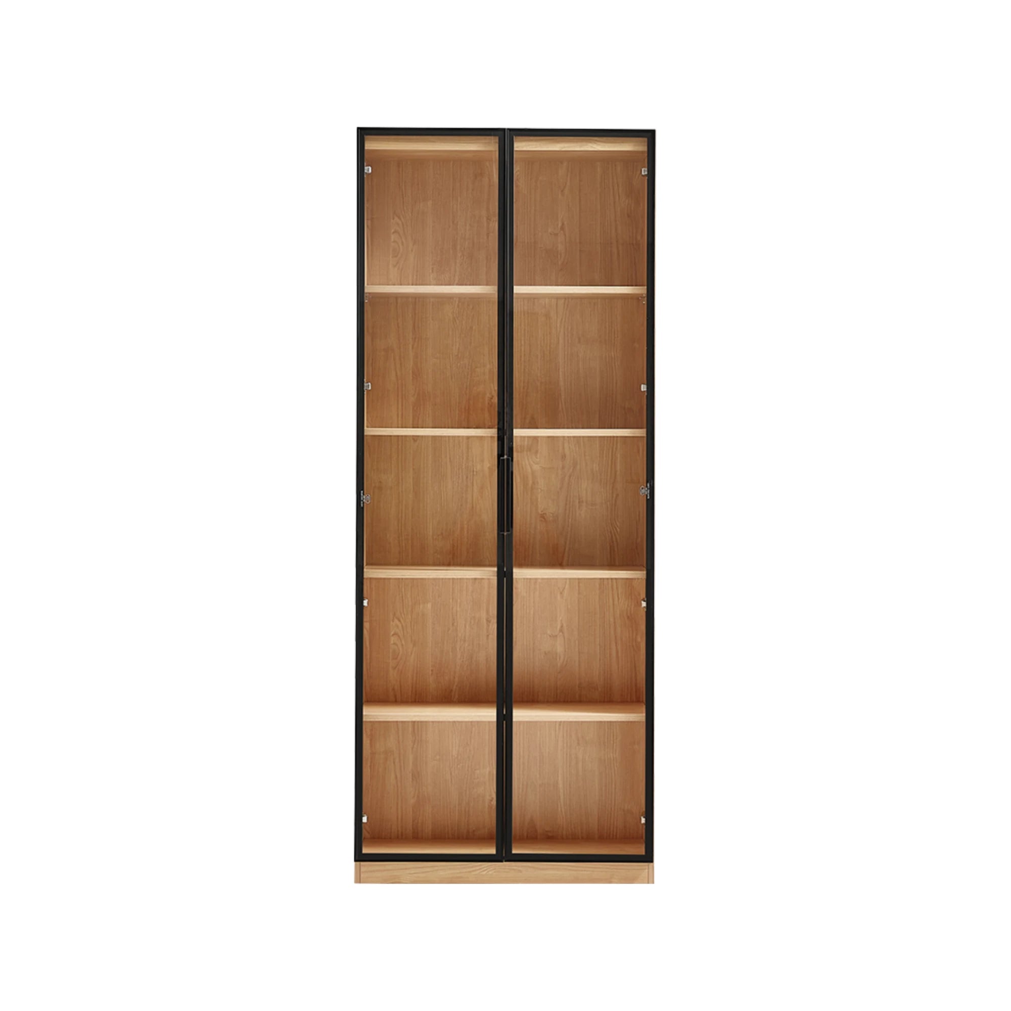 Linspire Prism 2 Plastic Door Bookcase, Natural Wood & Black