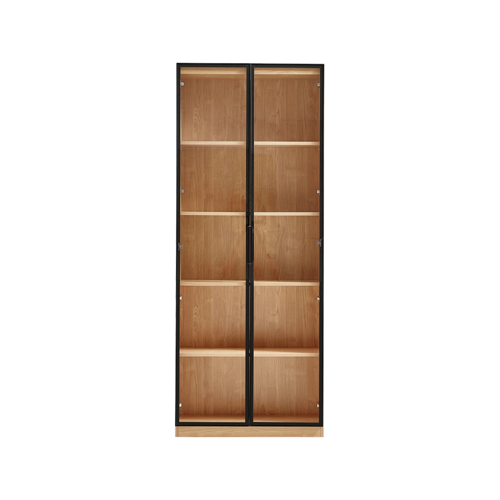 Linspire Prism 2 Plastic Door Bookcase, Natural Wood & Black