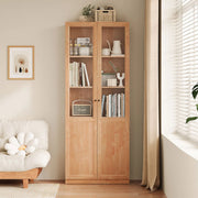 Linspire Prism 2 Plastic/Panel Door Bookcase, Natural Wood