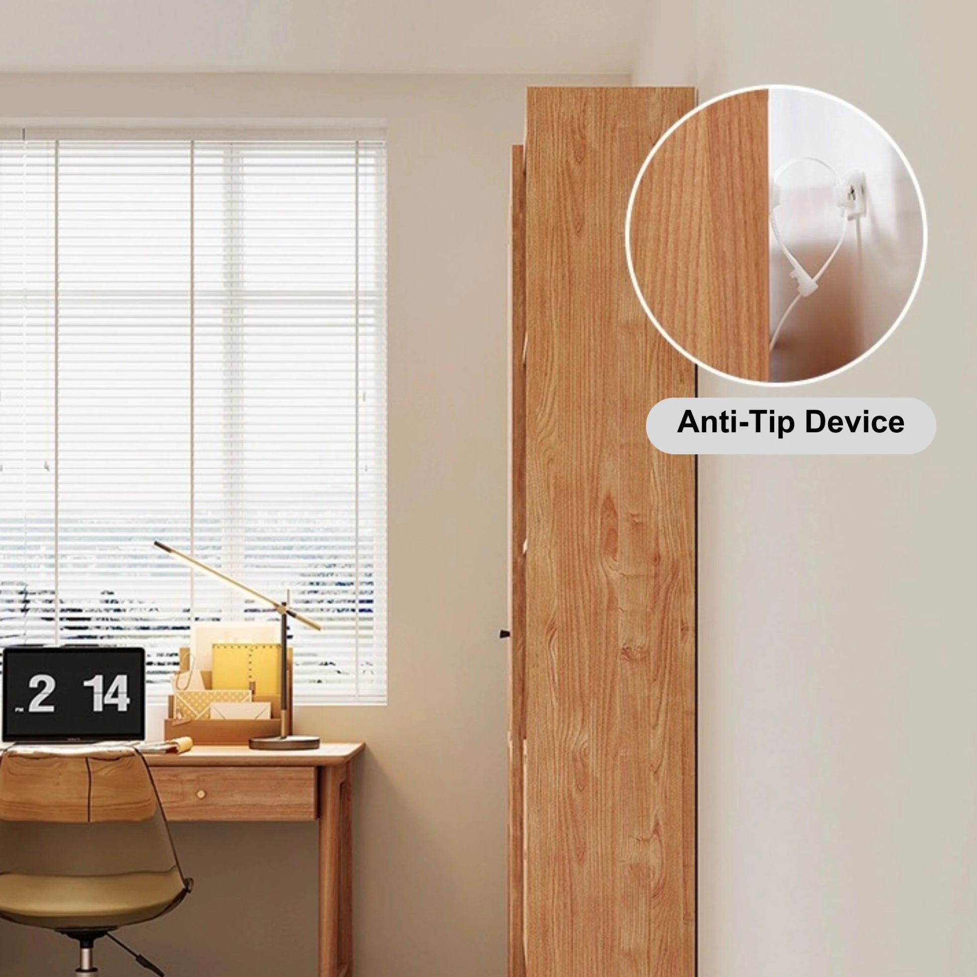 Linspire Prism 3 Plastic Door Bookcase, Natural Wood