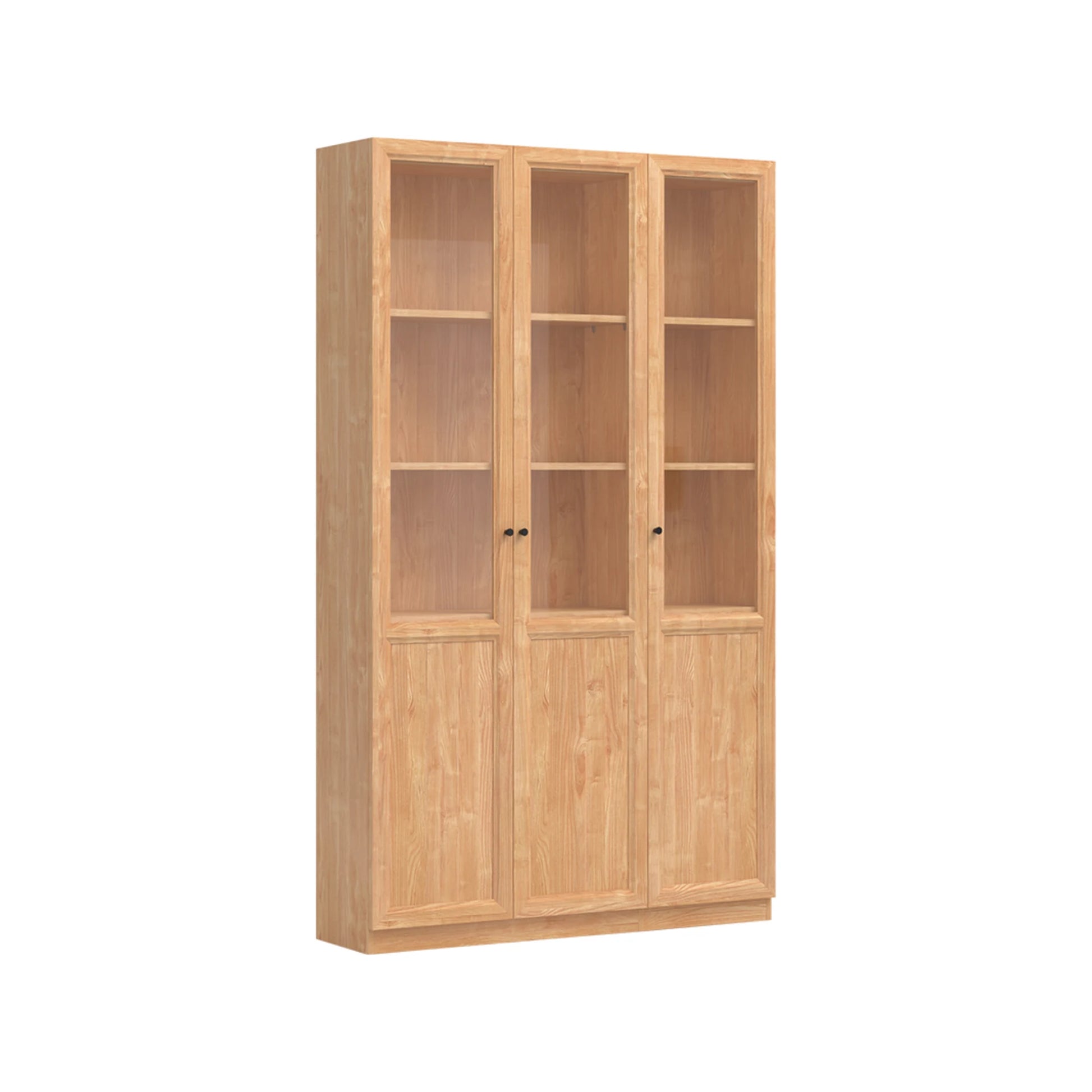 Linspire Prism 3 Plastic/Panel Door Bookcase, Natural Wood