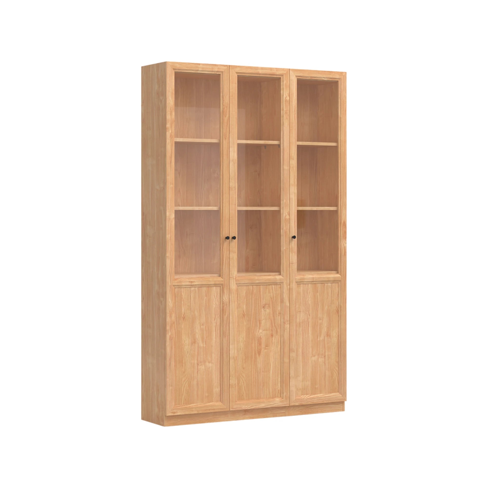 Linspire Prism 3 Plastic/Panel Door Bookcase, Natural Wood