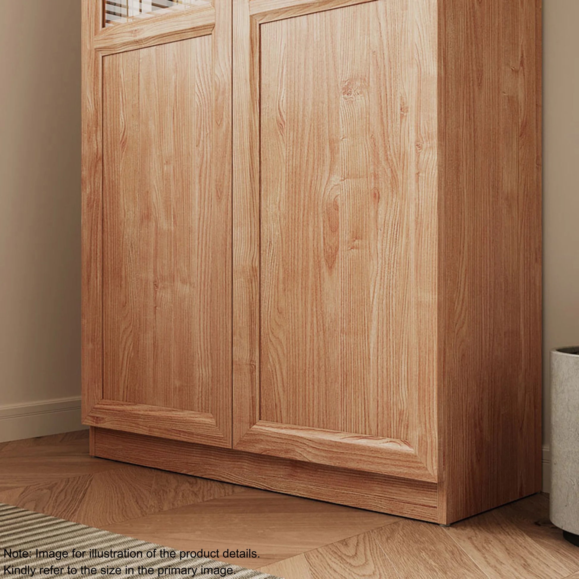 Linspire Prism 3 Plastic/Panel Door Bookcase, Natural Wood