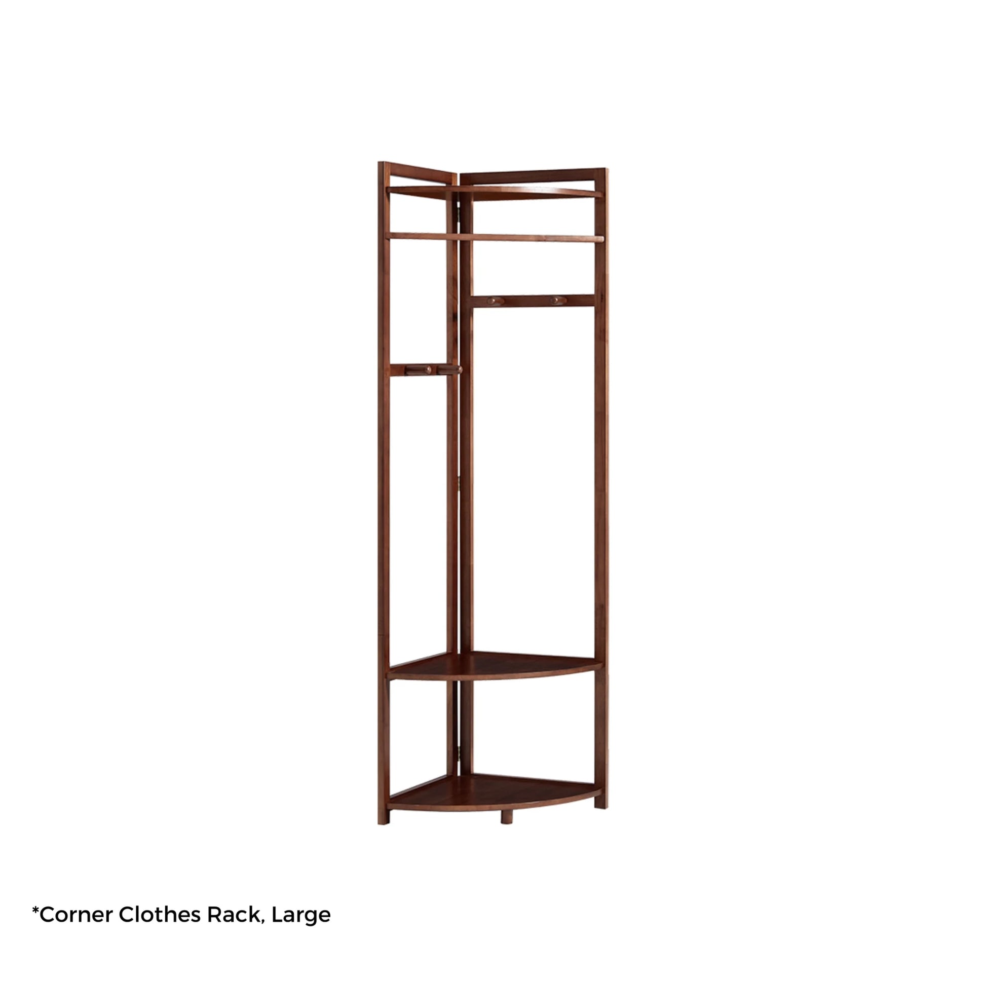 Linspire Quaint Solid Wood Corner Clothes Rack, Large