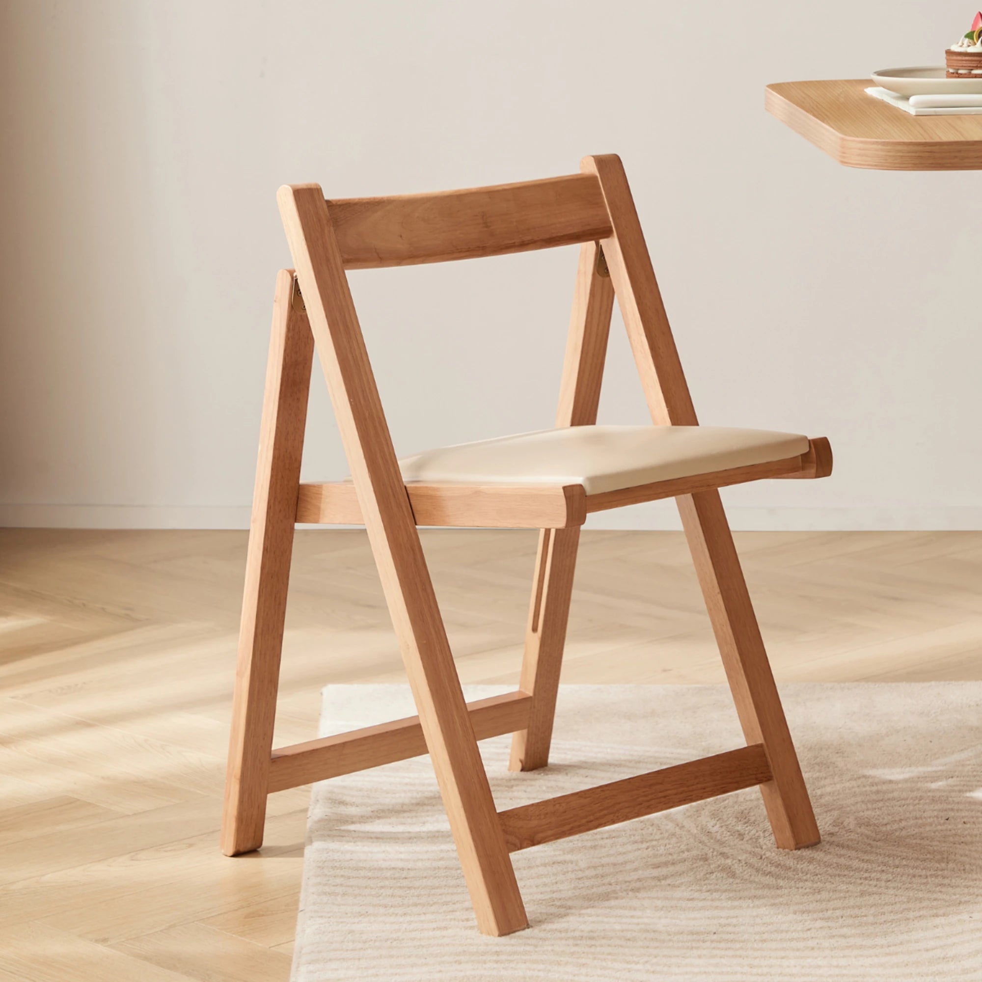 Linspire Yumi Solid Wood Foldable Dining Chair, Natural Wood, Set of 2