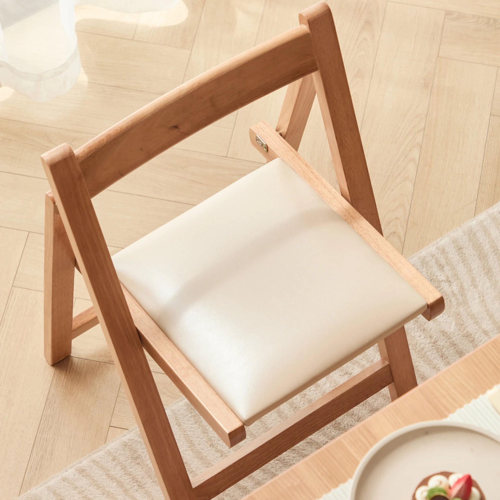 Linspire Yumi Solid Wood Foldable Dining Chair, Natural Wood, Set of 2