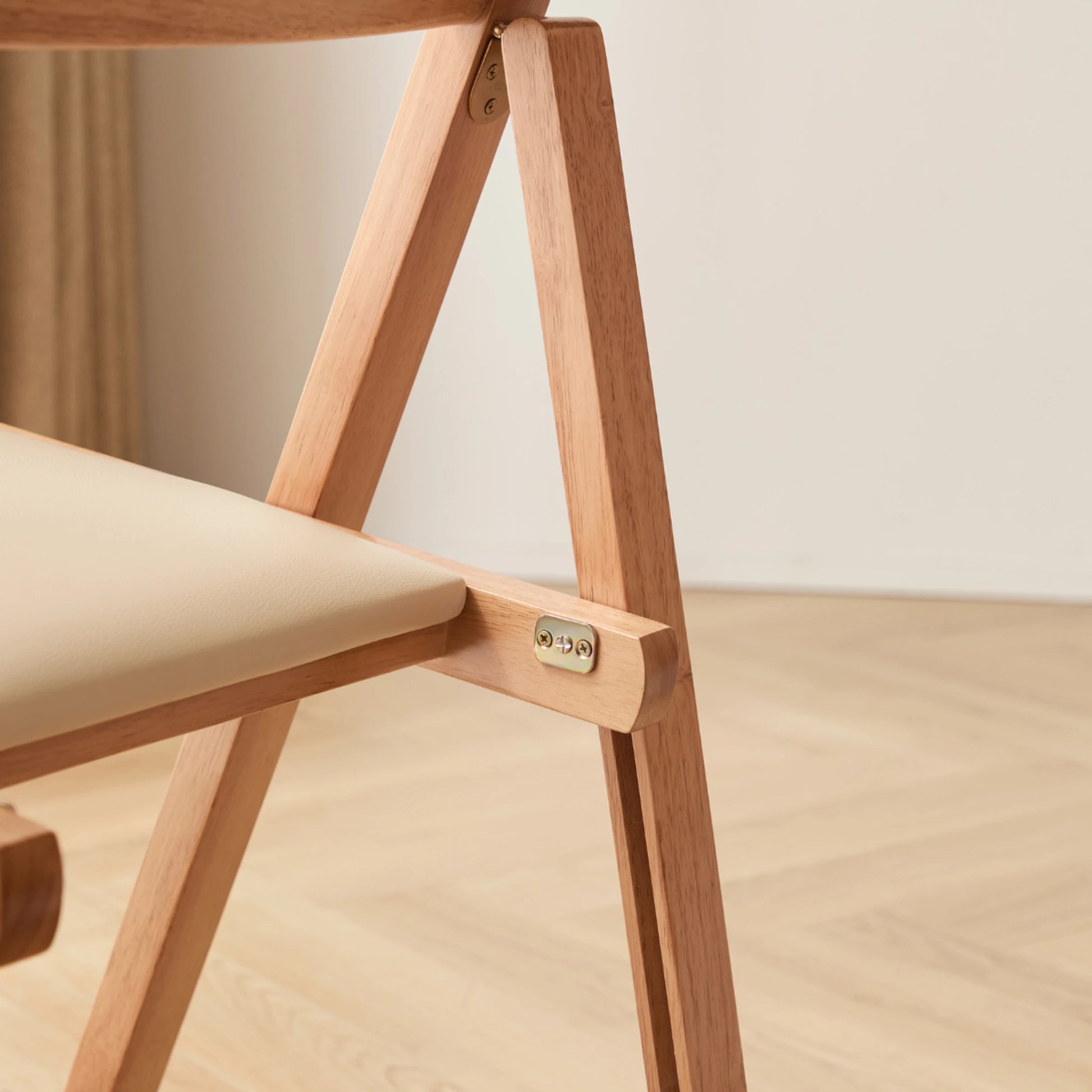 Linspire Yumi Solid Wood Foldable Dining Chair, Natural Wood, Set of 2